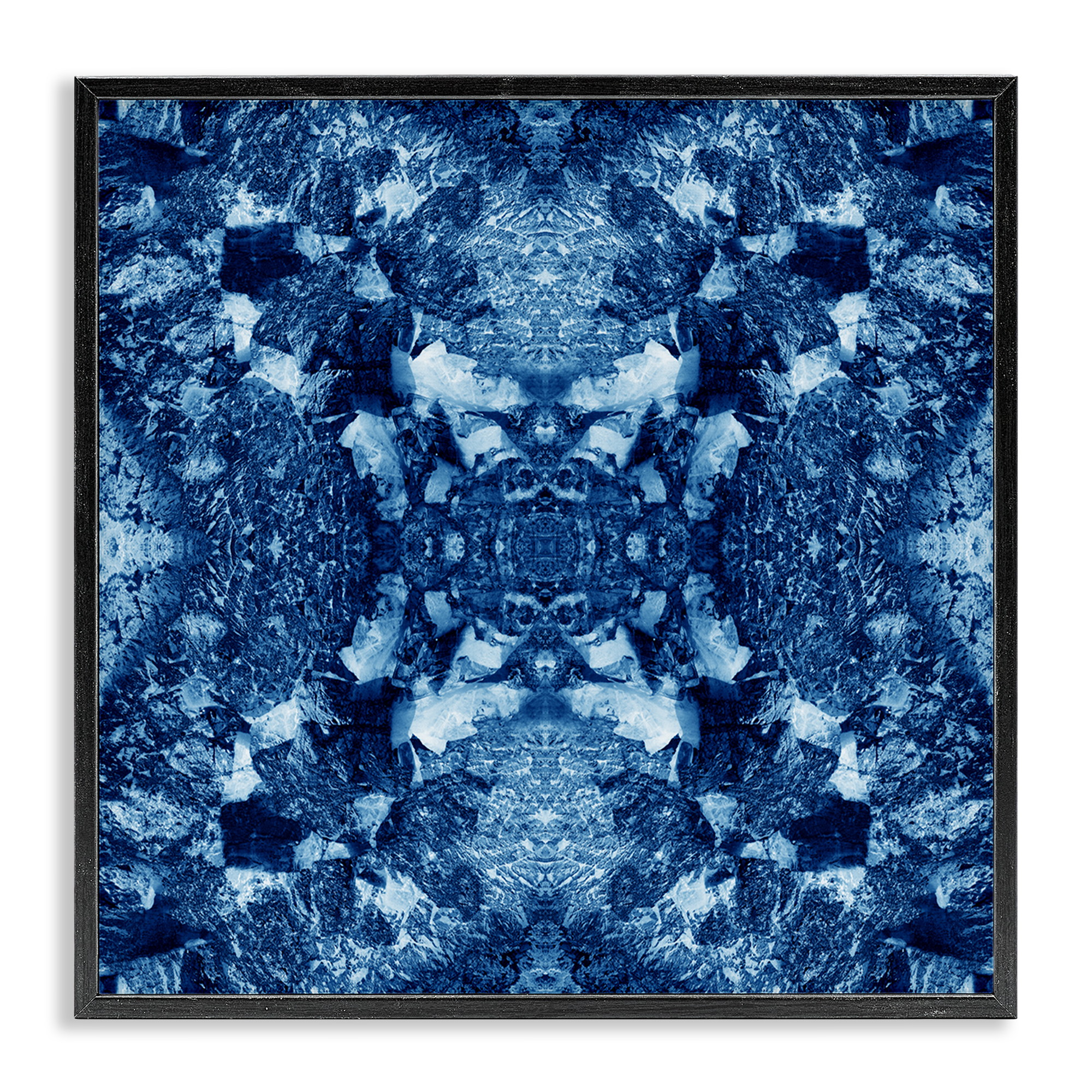 Stupell Industries Mosaic Tie Dye Pattern Abstract Painting Black Framed Art Print Wall Art, 17 x 17