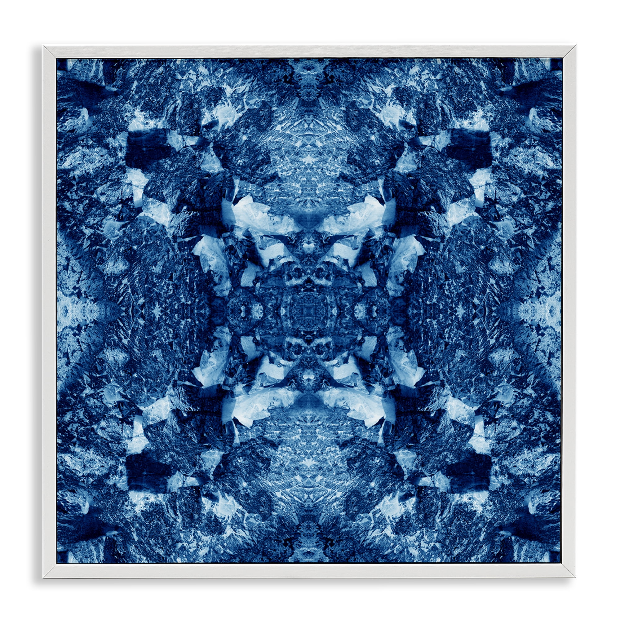 Stupell Industries Mosaic Tie Dye Pattern Abstract Painting White Framed Art Print Wall Art, 17 x 17