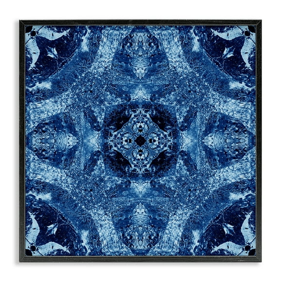 Stupell Industries Mosaic Tile Pattern Abstract Painting Black Framed Art Print Wall Art, 12 x 12