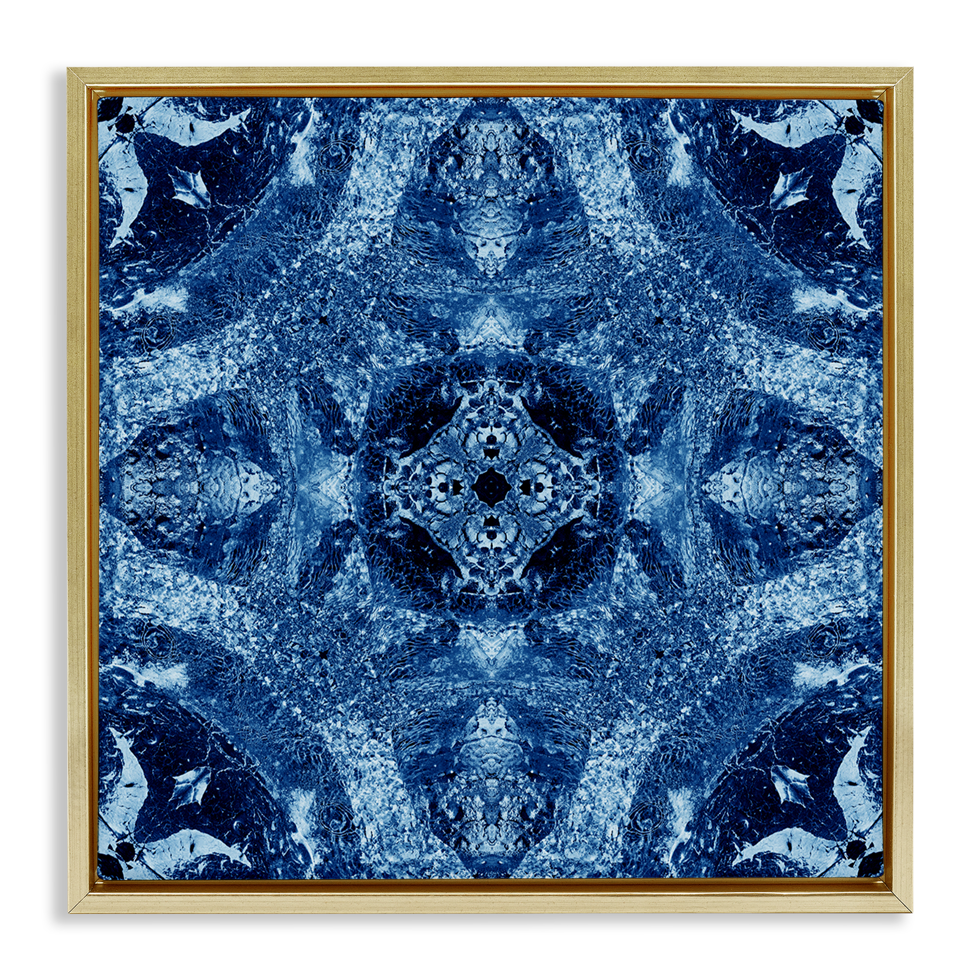Stupell Industries Mosaic Tile Pattern Abstract Painting Gold Floater Framed Canvas Art Print Wall Art, 18 x 18
