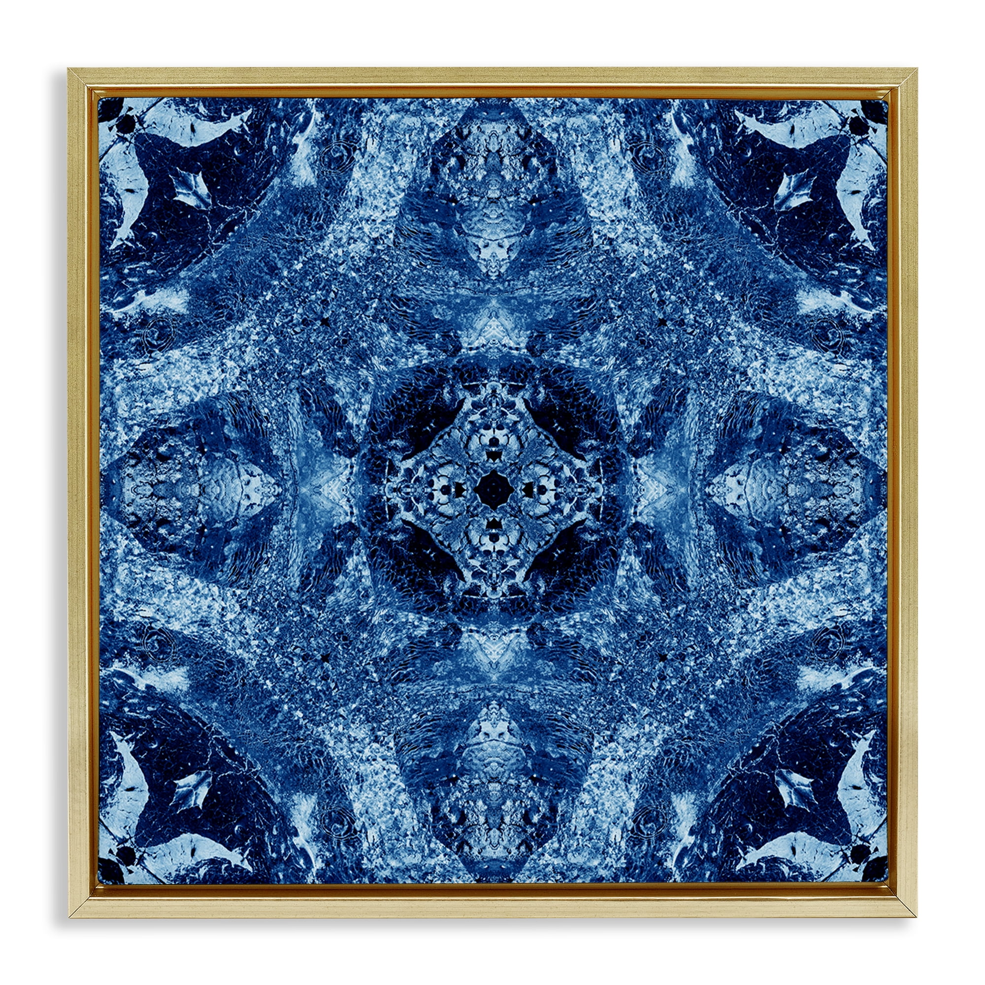 Stupell Industries Mosaic Tile Pattern Abstract Painting Gold Floater Framed Canvas Art Print Wall Art, 25 x 25