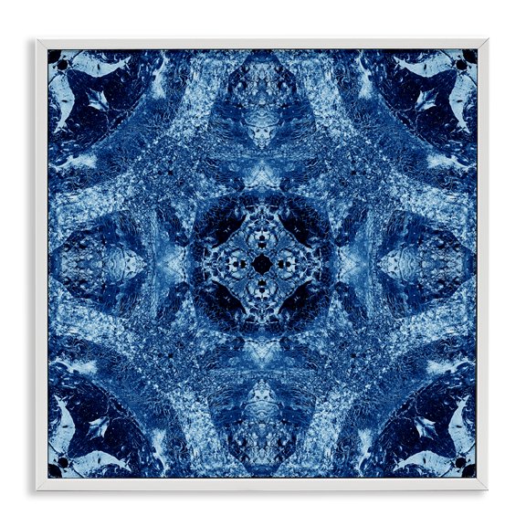 Stupell Industries Mosaic Tile Pattern Abstract Painting White Framed Art Print Wall Art, 12 x 12