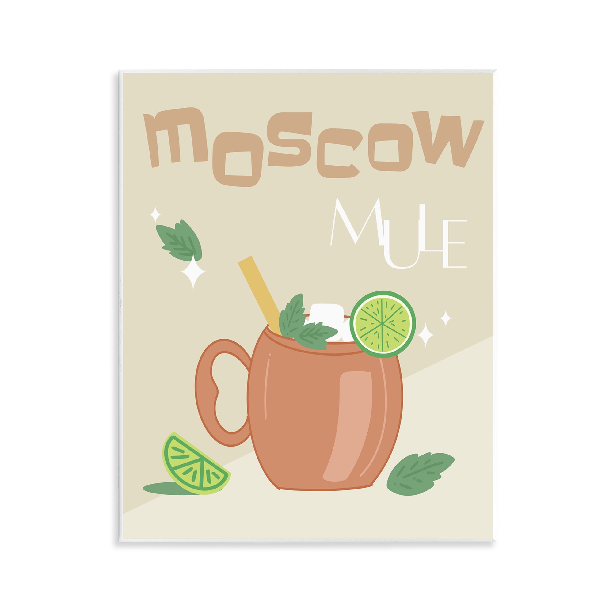 Stupell Industries Moscow Mule Typography Food & Beverage Painting Unframed Art Print Wall Art, 11 x 14