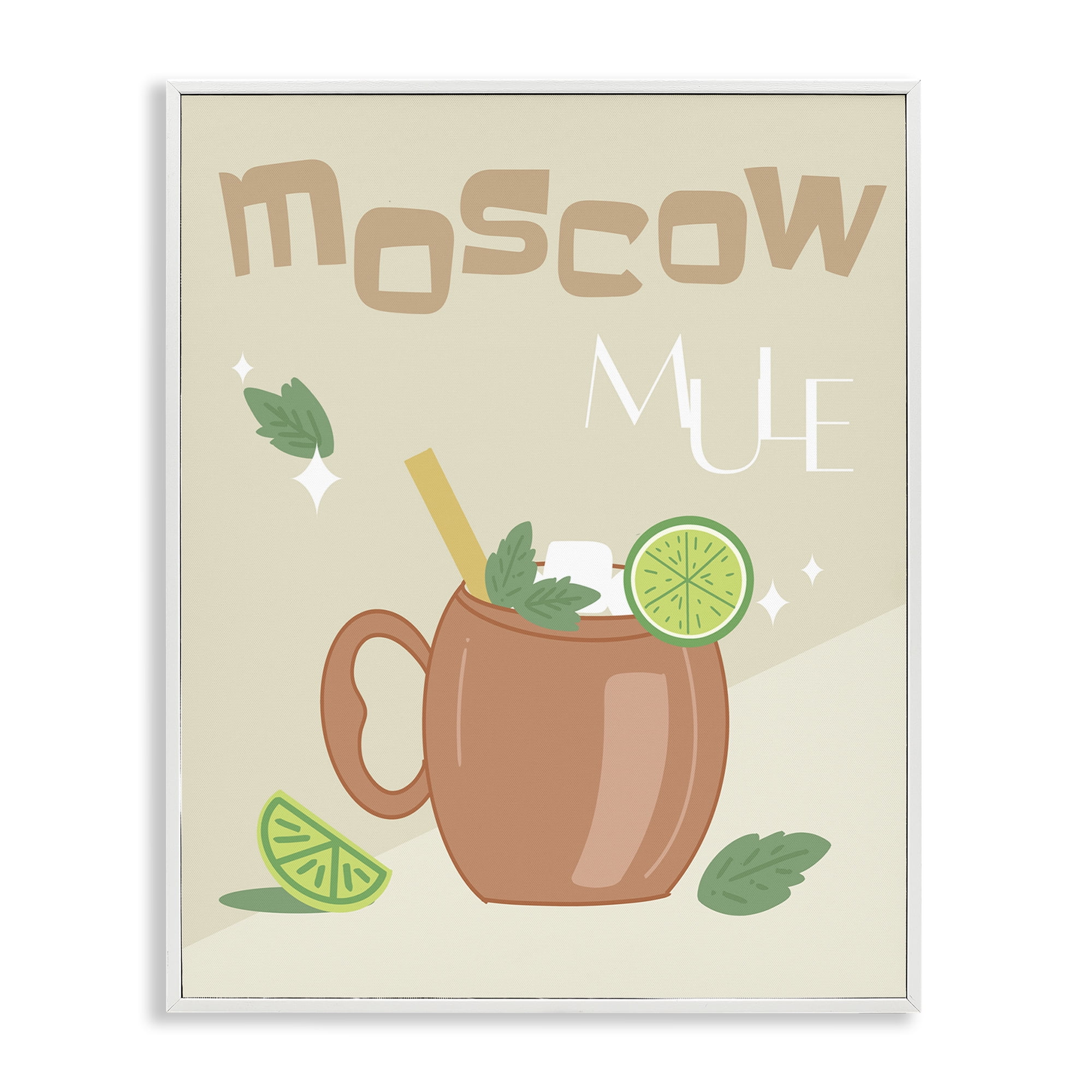 Stupell Industries Moscow Mule Typography Food & Beverage Painting White Framed Art Print Wall Art, 24 x 30
