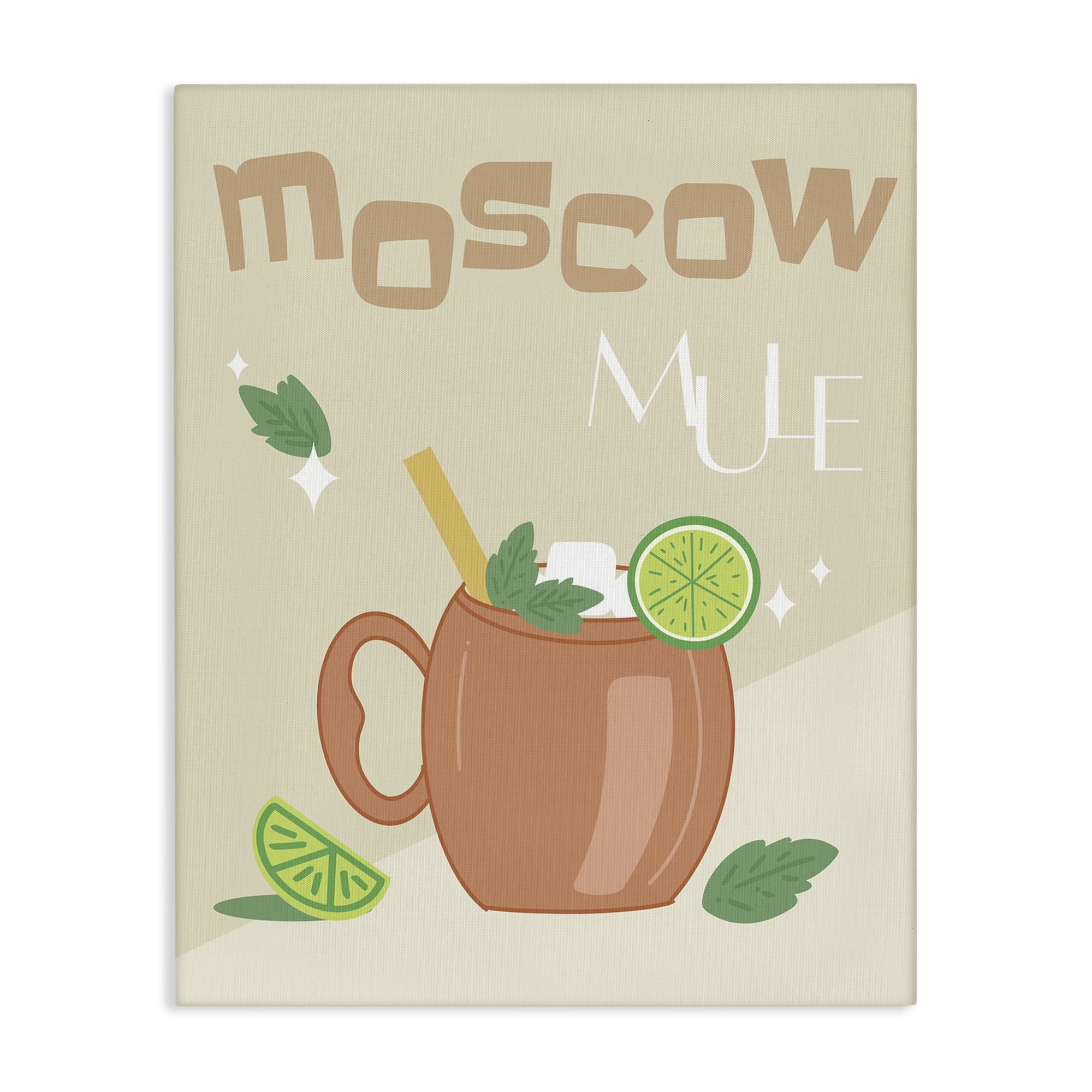 Stupell Industries Moscow Mule Typography Food & Beverage Painting Wrapped Canvas Art Print Wall Art, 30 x 40