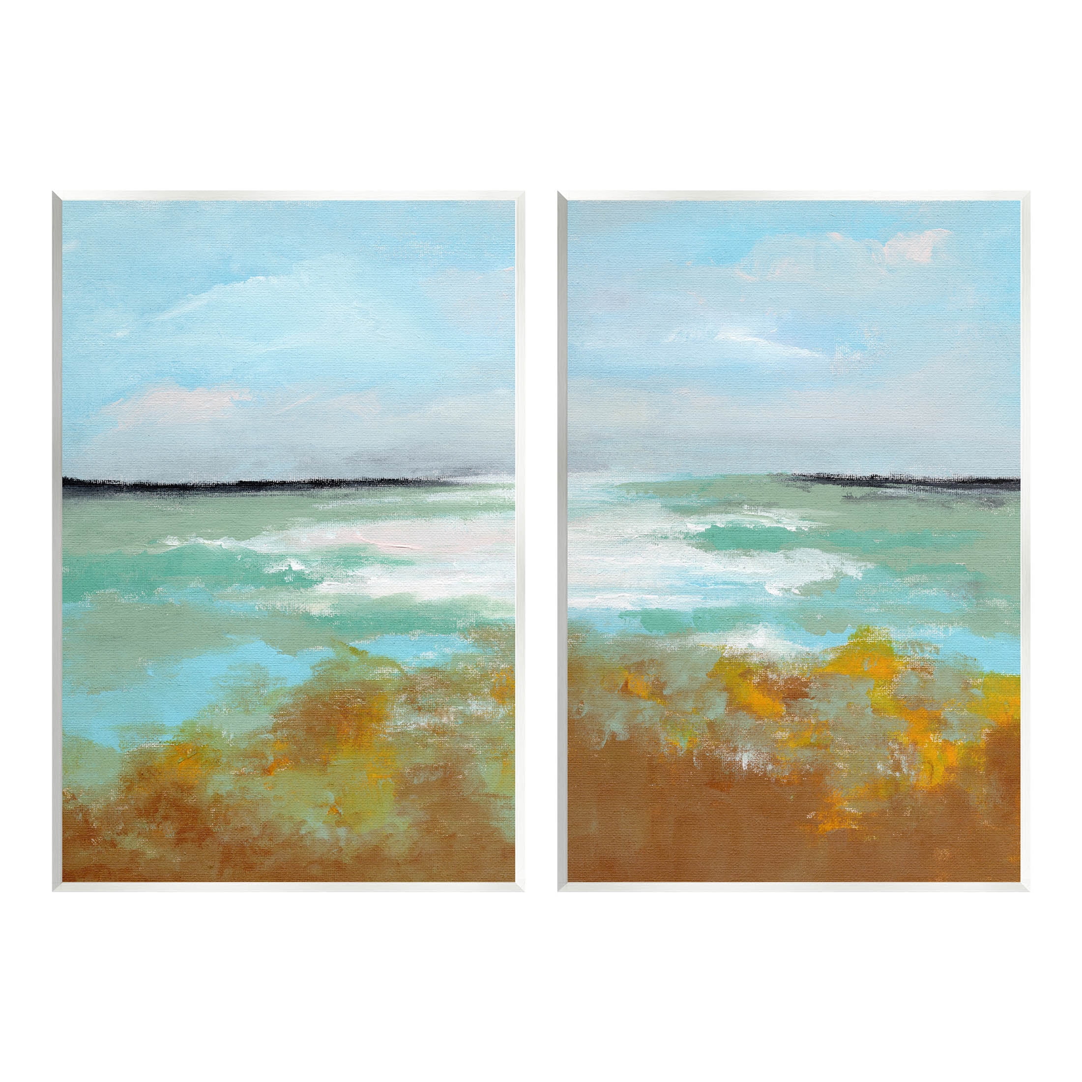 Stupell Industries Moss Abstract Grassy Landscape Painting Unframed Art Print Wall Art, Set of 2, Design by Nikita Jariwala