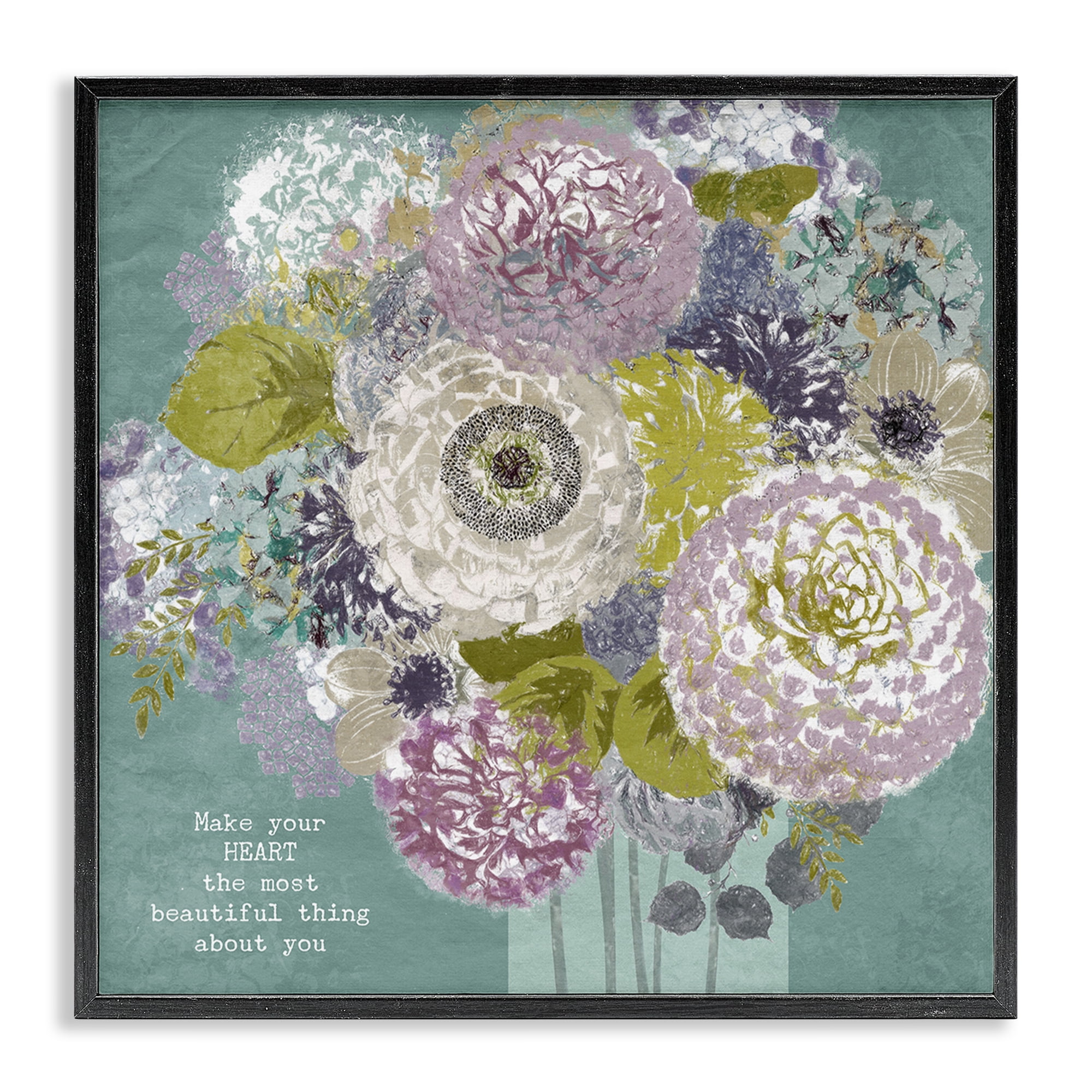 Stupell Industries Most Beautiful Thing Florals Black Framed Giclee Art, design by Suzanne Nicoll