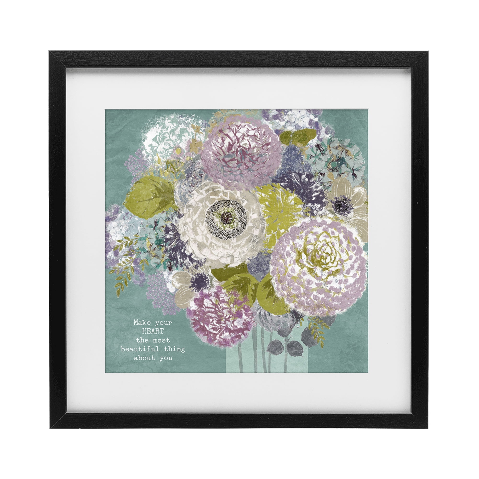 Stupell Industries Most Beautiful Thing Florals Black Framed Print Under Glass, design by Suzanne Nicoll