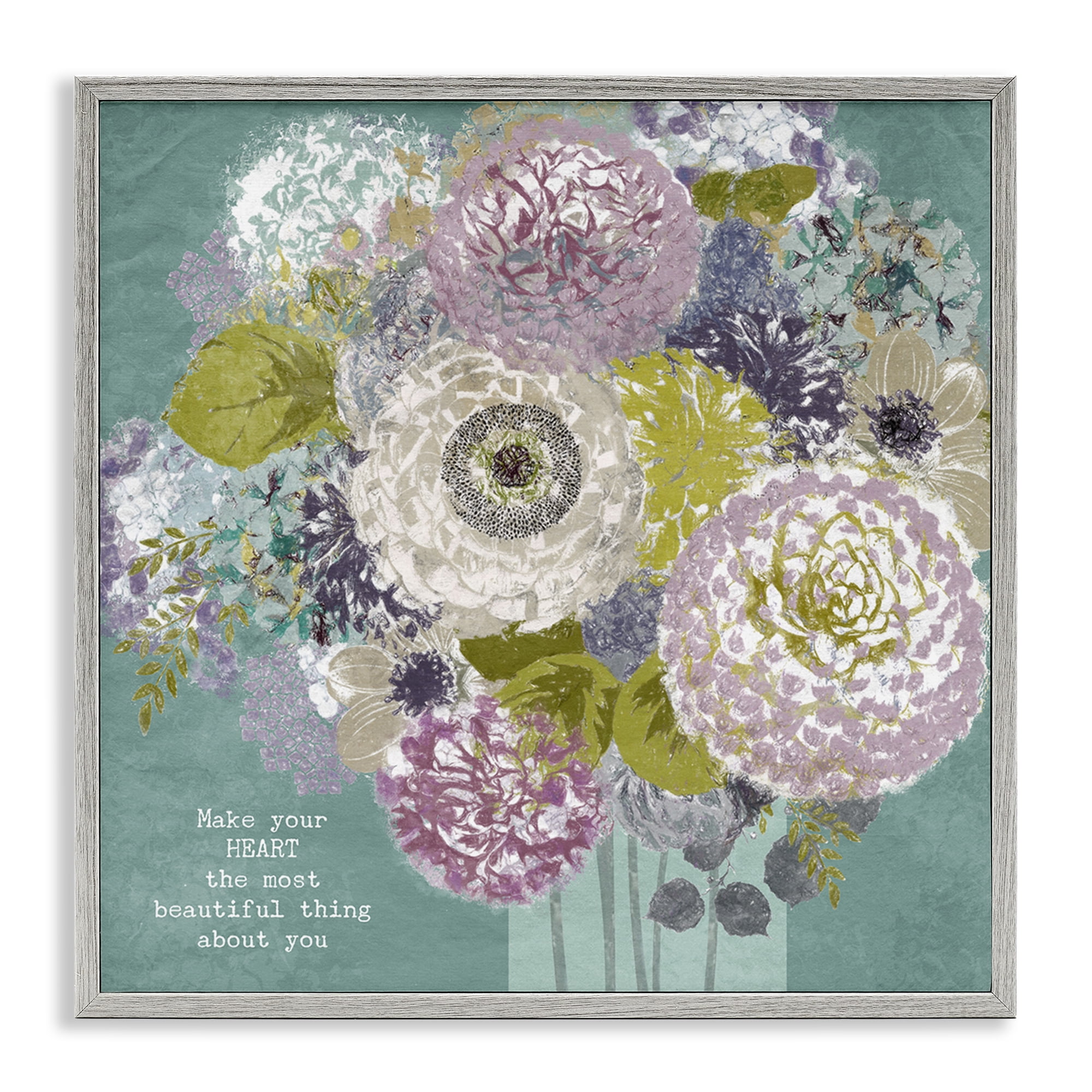 Stupell Industries Most Beautiful Thing Florals Gray Framed Giclee Art, design by Suzanne Nicoll