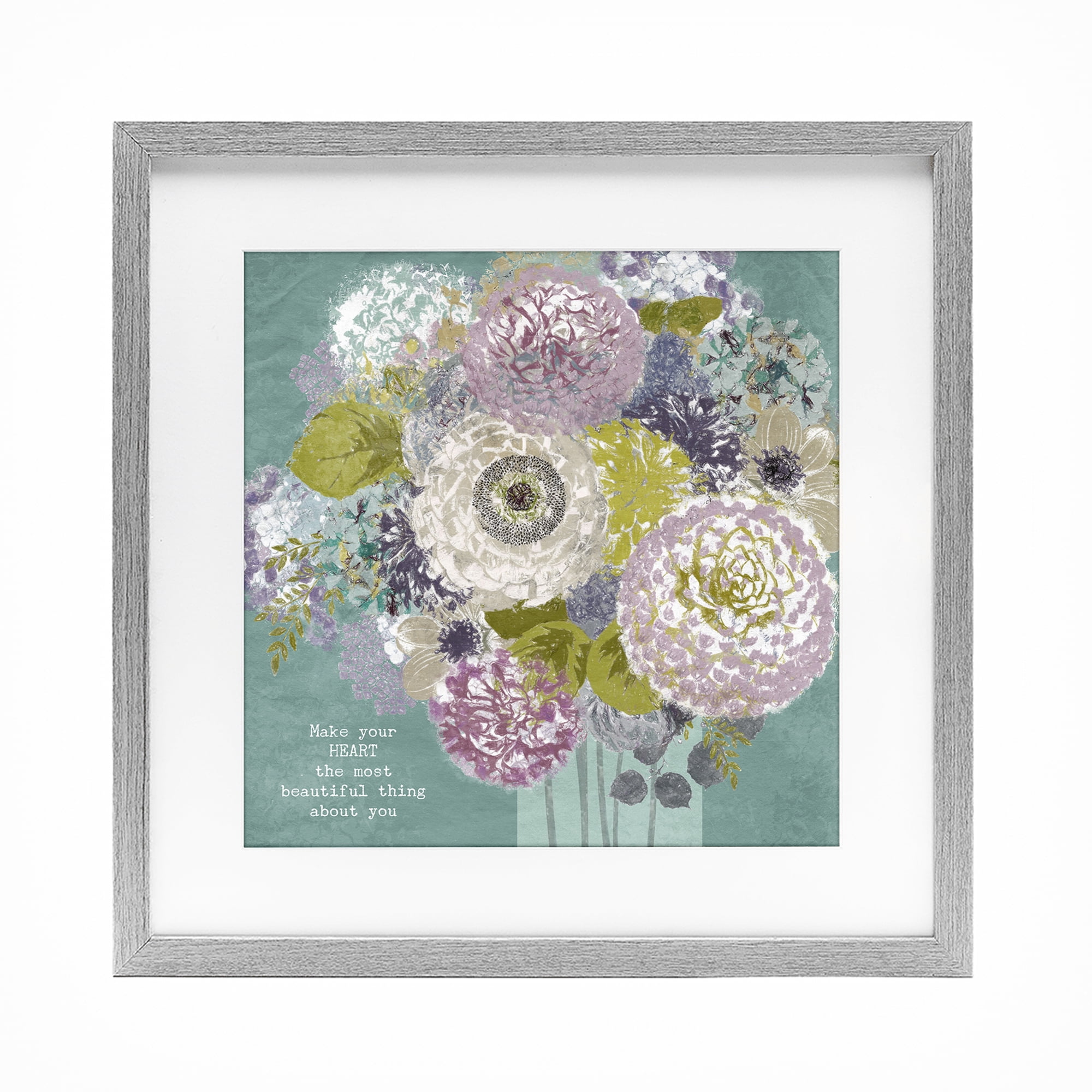 Stupell Industries Most Beautiful Thing Florals Gray Framed Print Under Glass, design by Suzanne Nicoll