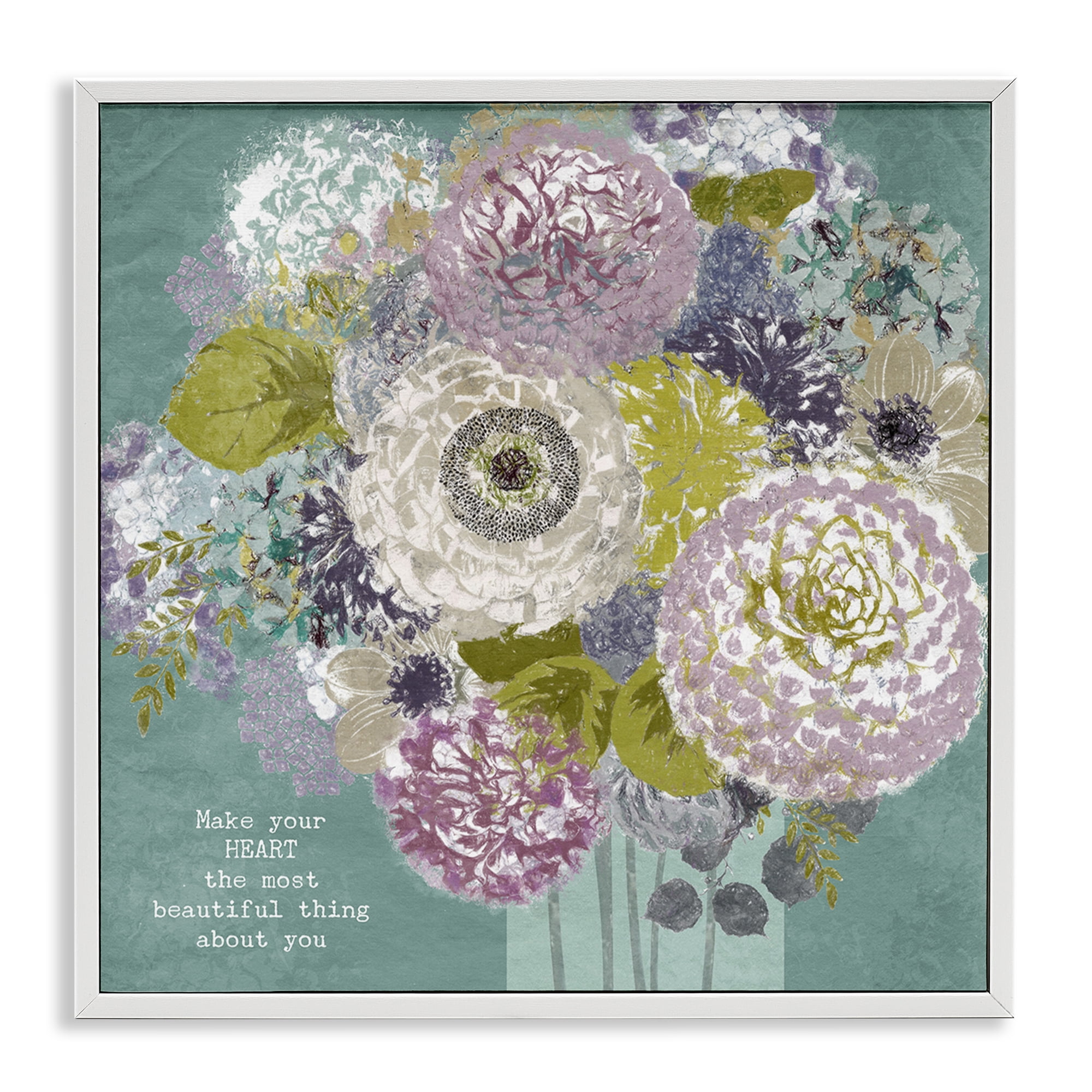 Stupell Industries Most Beautiful Thing Florals White Framed Giclee Art, design by Suzanne Nicoll