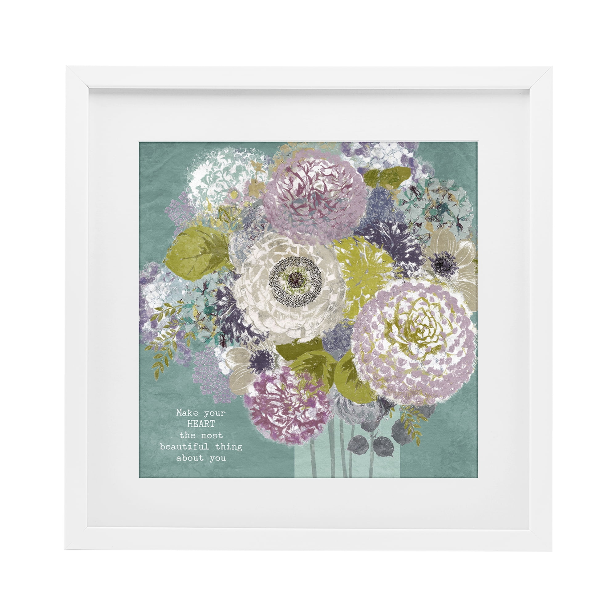 Stupell Industries Most Beautiful Thing Florals White Framed Print Under Glass, design by Suzanne Nicoll