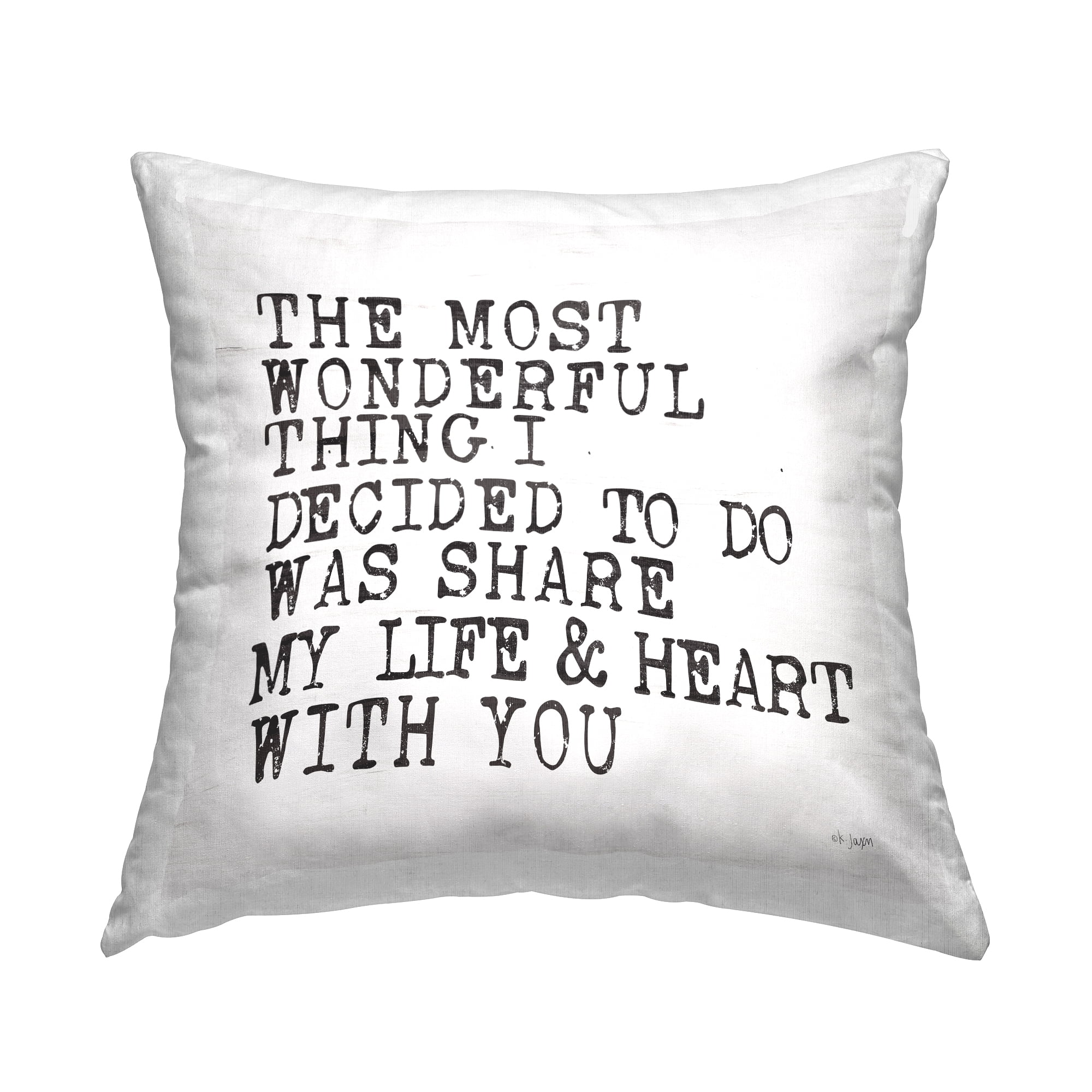 Stupell Industries Most Wonderful Thing to Share Romantic Inspirational Quote Novelty Off-White,18 x 7 x 18 Decorative Pillows