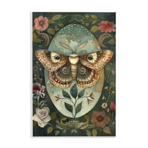 Stupell Industries Moth with Blooming Florals Floral Painting Unframed Art Print Wall Art, 10 x 15