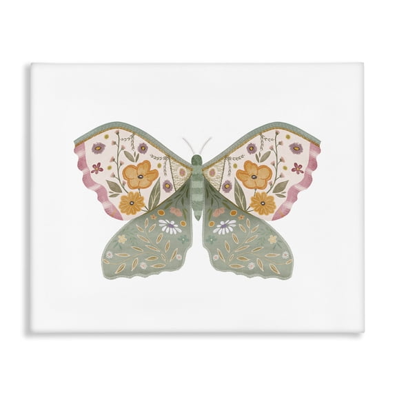 Stupell Industries Bohemian Moth with Floral Wings Canvas Art, 48 x 36, by Leah Straatsma