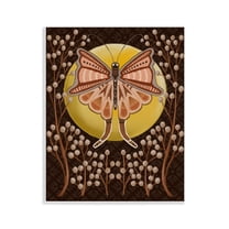 Stupell Industries Moth with Pussy Willows Insects Painting Unframed Art Print Wall Art, 11 x 14