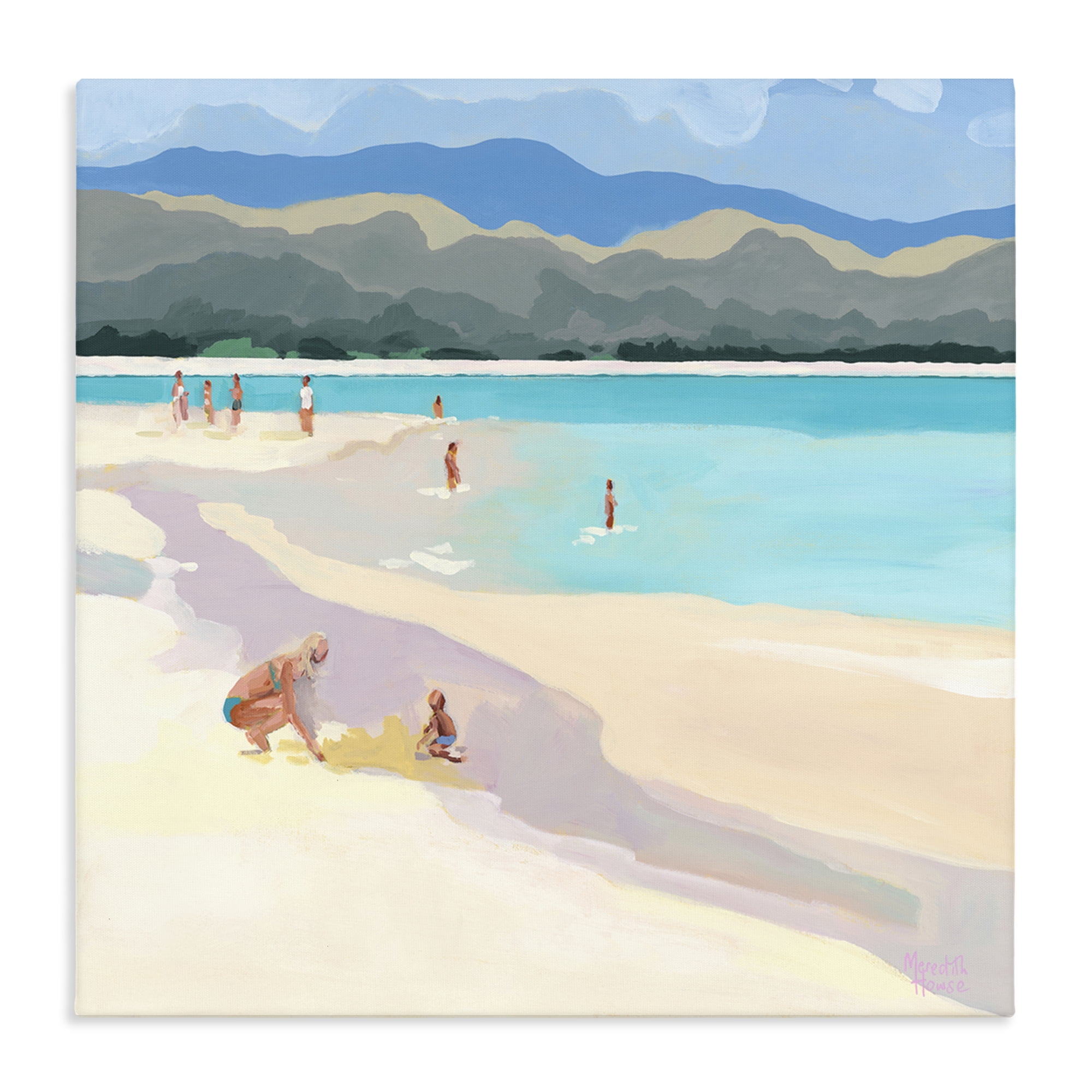 Stupell Industries Mother & Child Beach Scene Canvas Wall Art, design by Meredith Howse