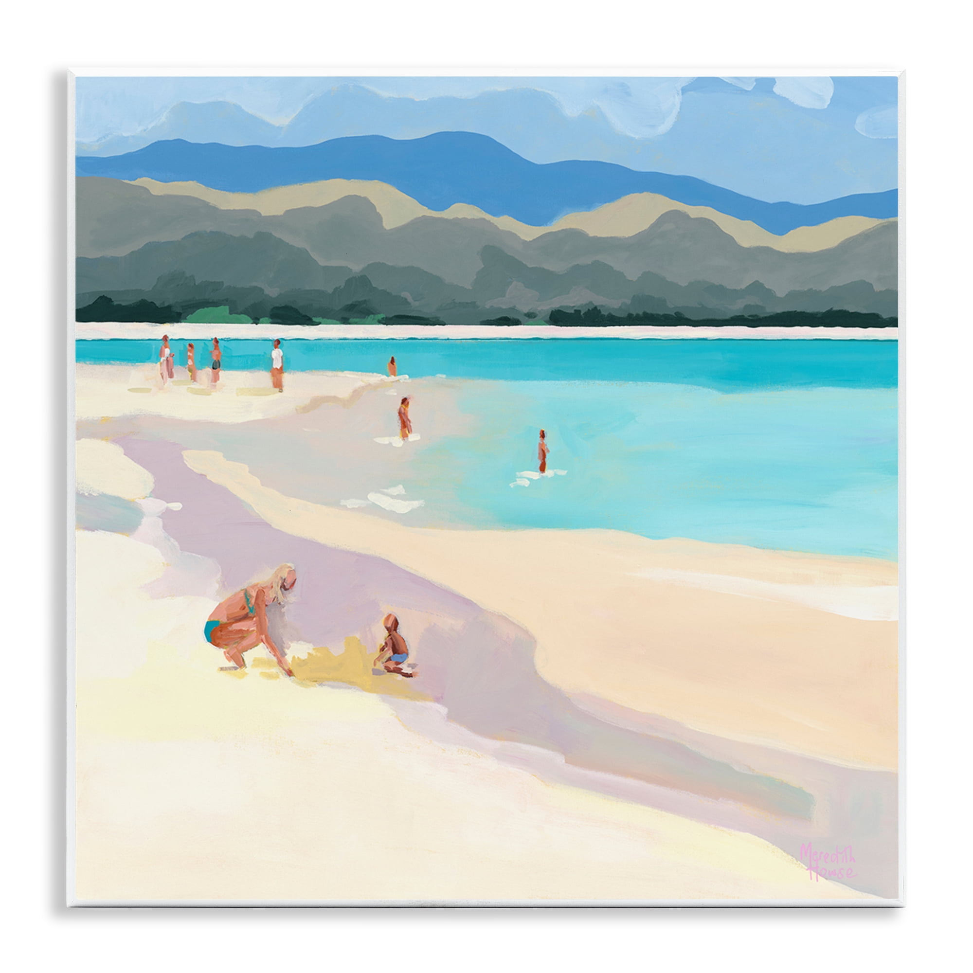 Stupell Industries Mother & Child Beach Scene Wall Plaque Art, design by Meredith Howse