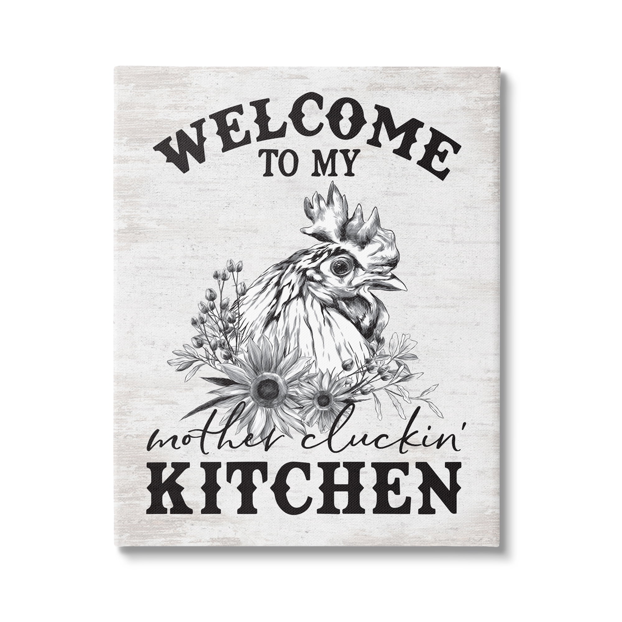 Stupell Industries Mother Cluckin' Kitchen Phrase Animals & Insects Painting Gallery Wrapped Canvas Print Wall Art, 30 x 40