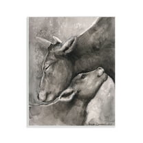 Stupell Industries Mother Cow & Calf Animals Drawing Unframed Art Print Wall Art, 11 x 14
