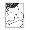 thumbnail image 1 of Stupell Industries Mother Nursing Child Portrait Minimal Black White Novelty Painting Gray Framed Art Print Wall Art, 11 x 14, 1 of 7