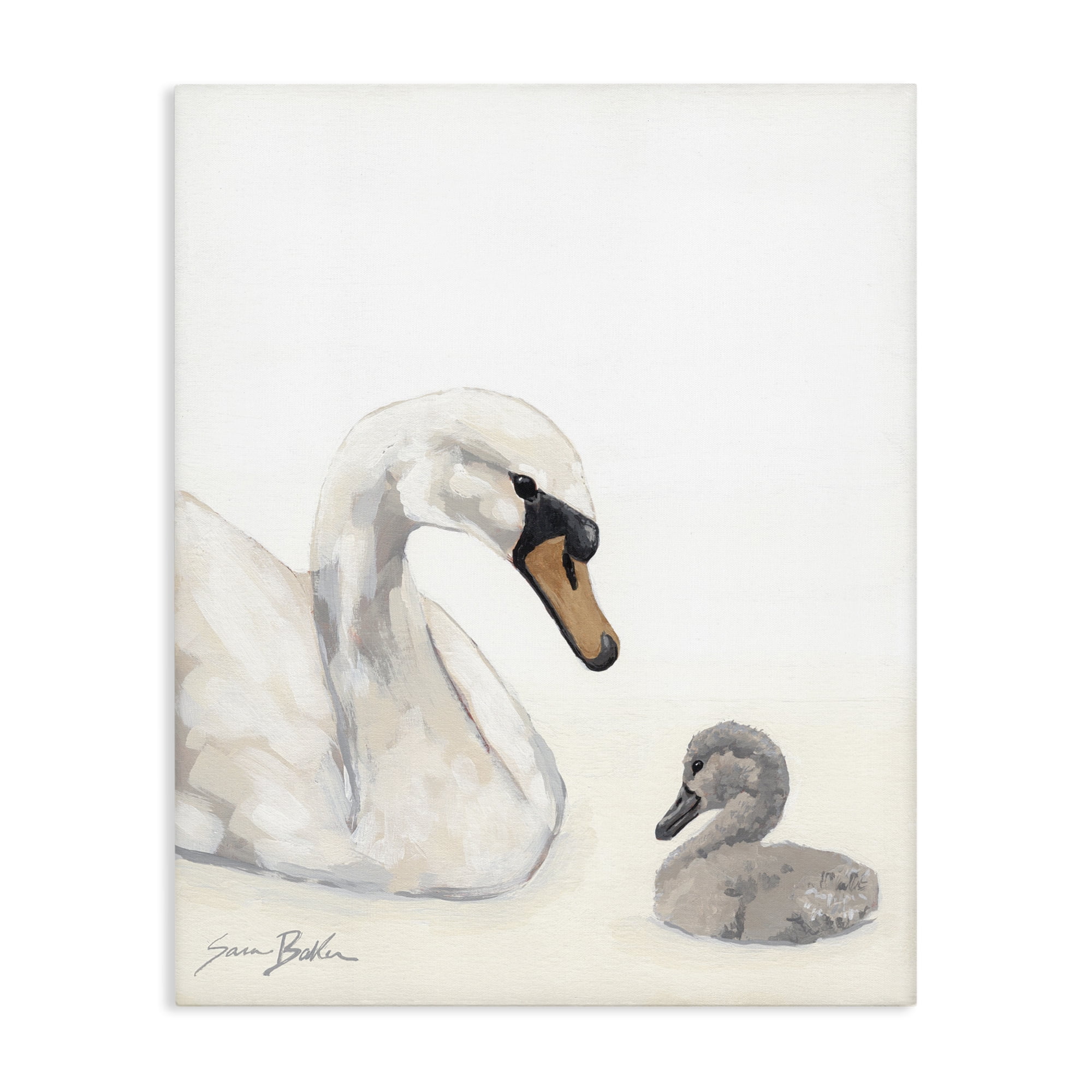 Stupell Industries Mother Swan & Cygnet Canvas Wall Art, design by Sara Baker