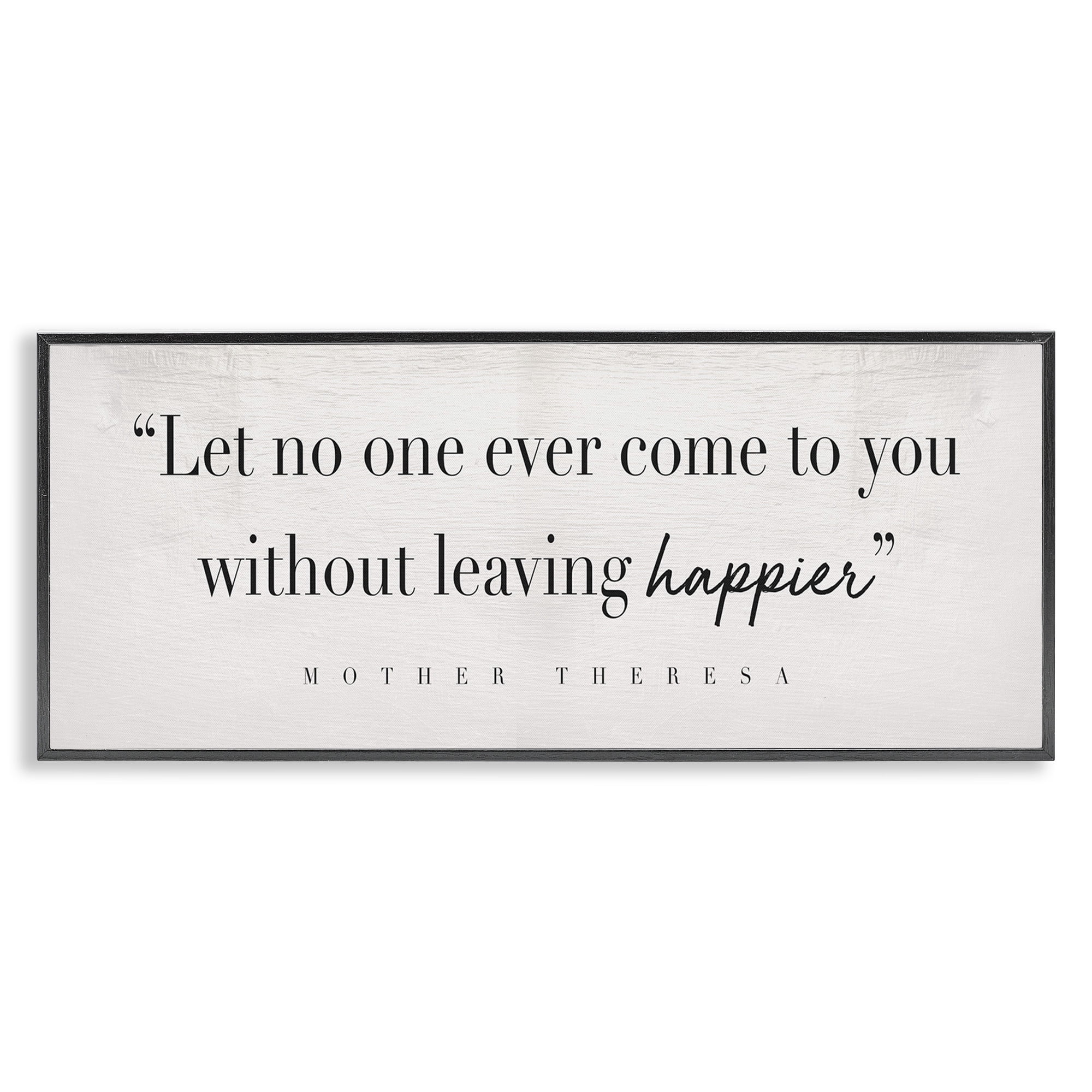 Stupell Industries Mother Theresa Inspirational Quote Typography Painting Black Framed Art Print Wall Art, 24 x 10