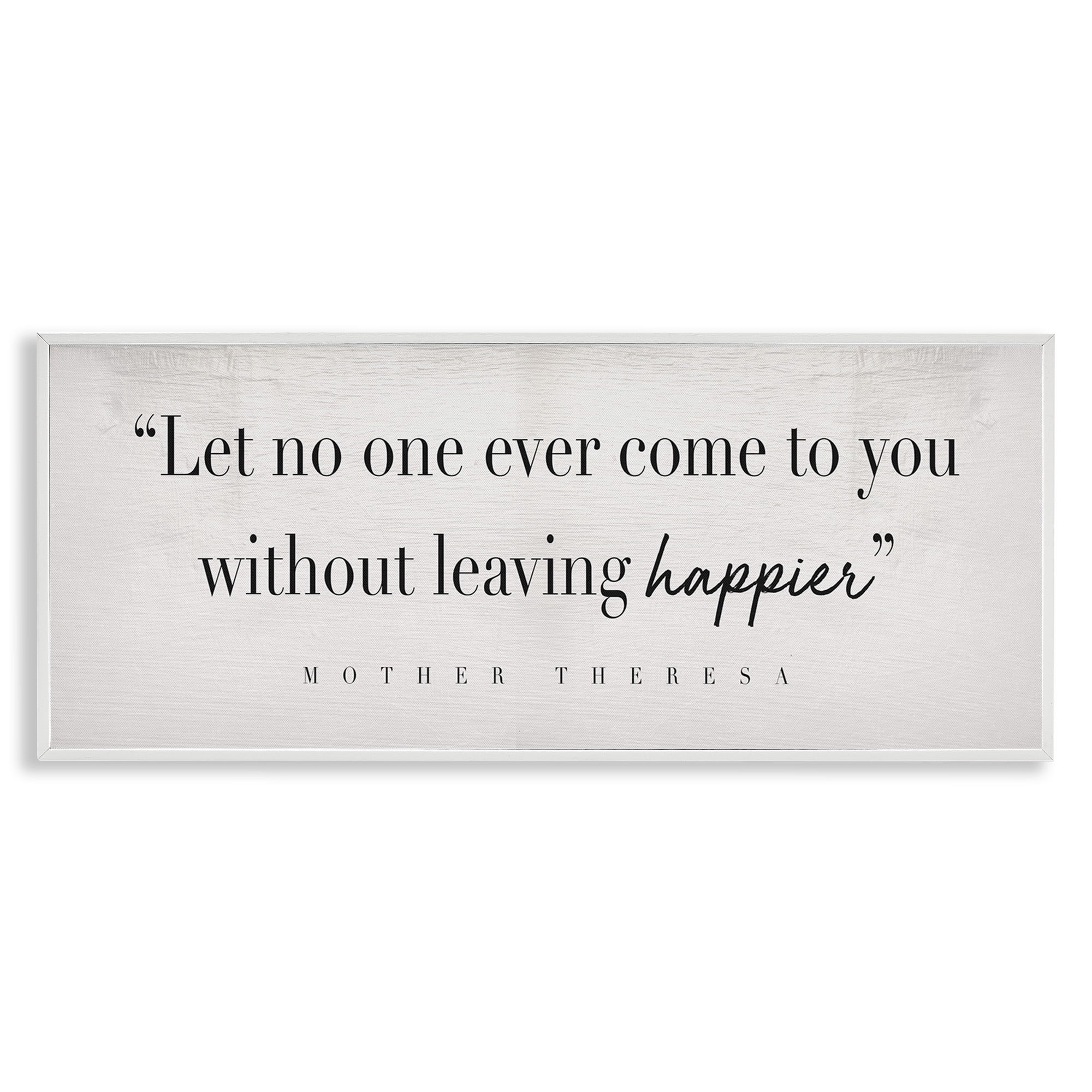 Stupell Industries Mother Theresa Inspirational Quote Typography Painting White Framed Art Print Wall Art, 30 x 13
