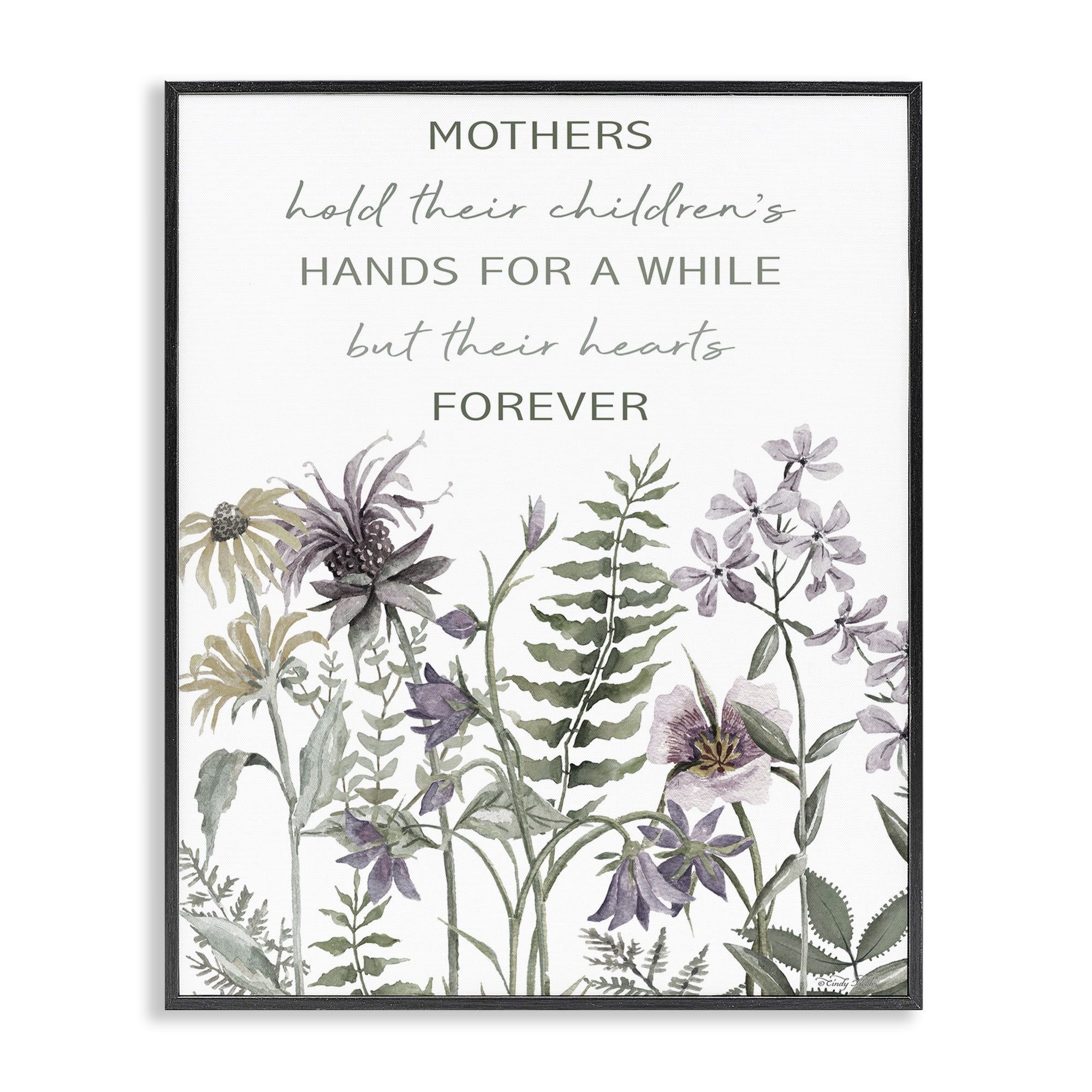 Stupell Industries Mother's Hold Parenting Sentiment Black Framed Giclee Art, design by Cindy Jacobs