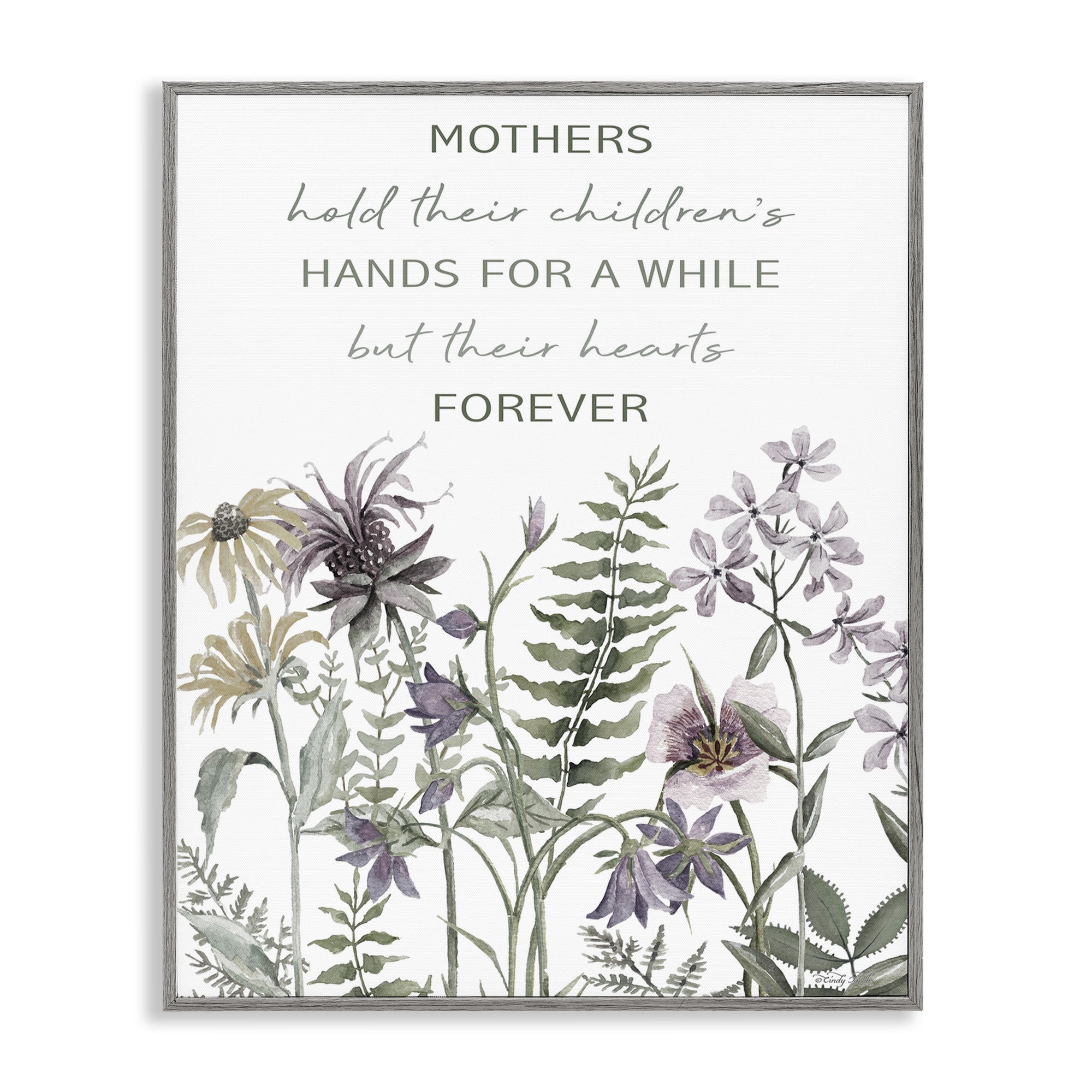 Stupell Industries Mother's Hold Parenting Sentiment Gray Framed Giclee Art, design by Cindy Jacobs