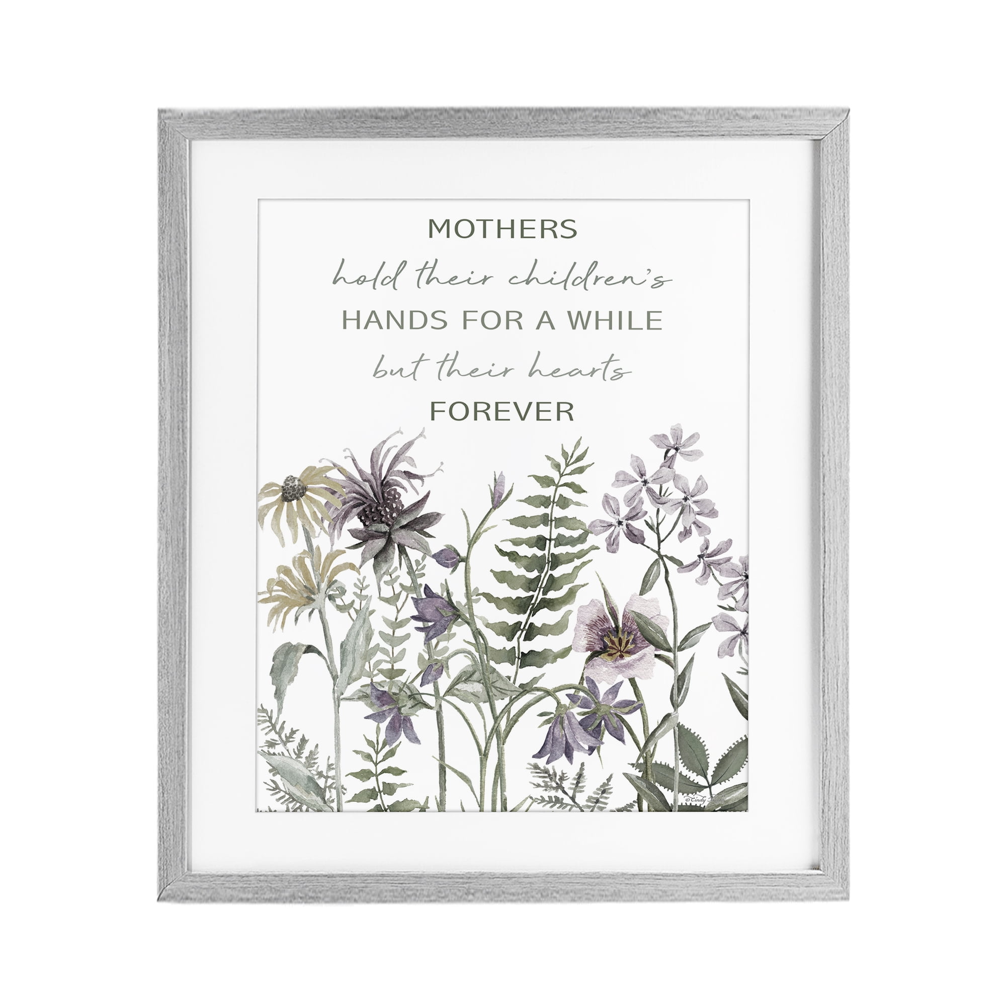Stupell Industries Mother's Hold Parenting Sentiment Gray Framed Print Under Glass, design by Cindy Jacobs