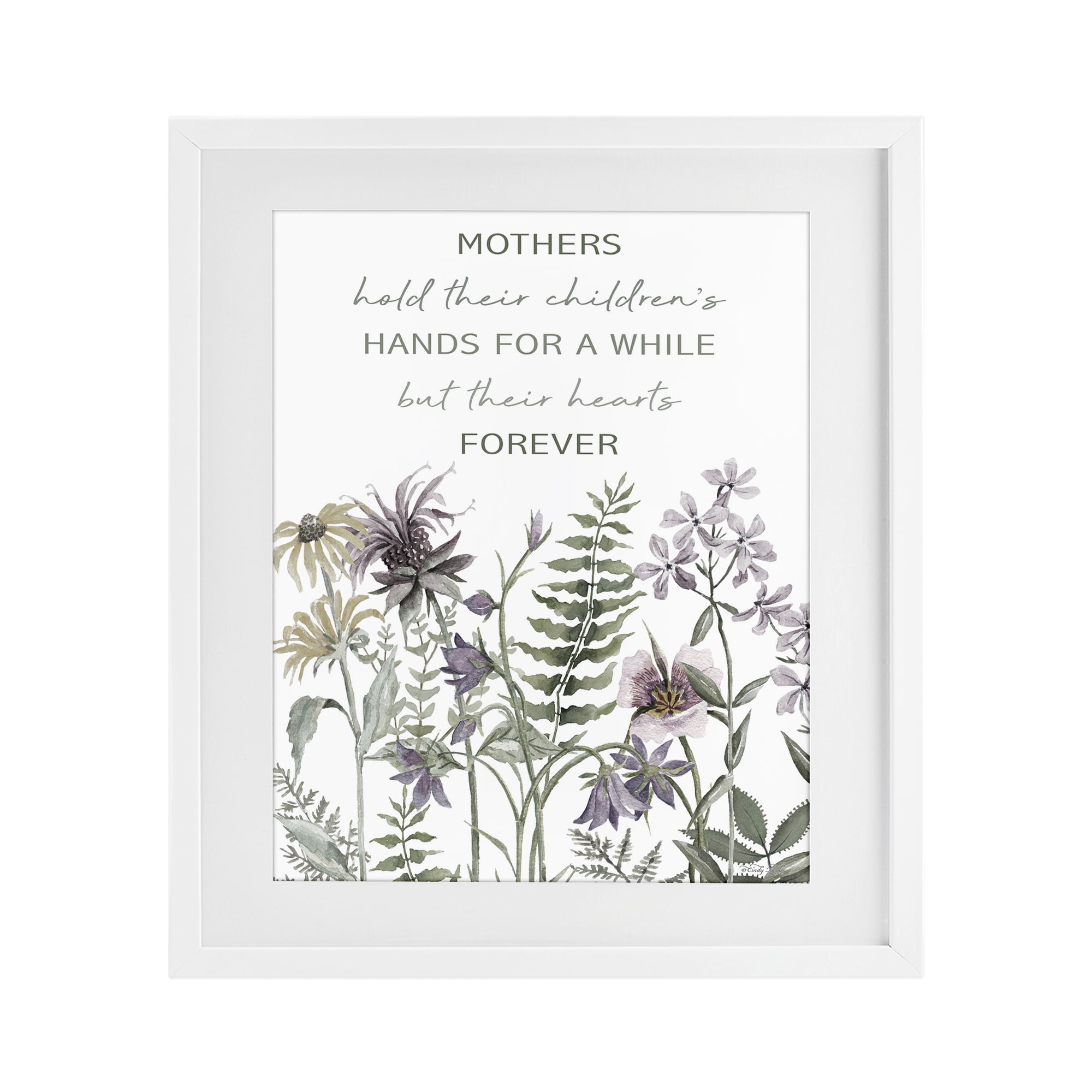 Stupell Industries Mother's Hold Parenting Sentiment White Framed Print Under Glass, design by Cindy Jacobs