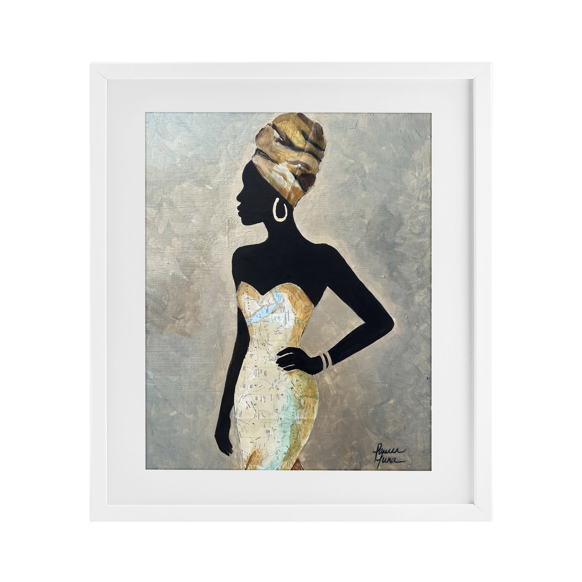 Stupell Industries Motherland Muse Fashion Portrait White Framed Print Under Glass, design by Lauren Luna