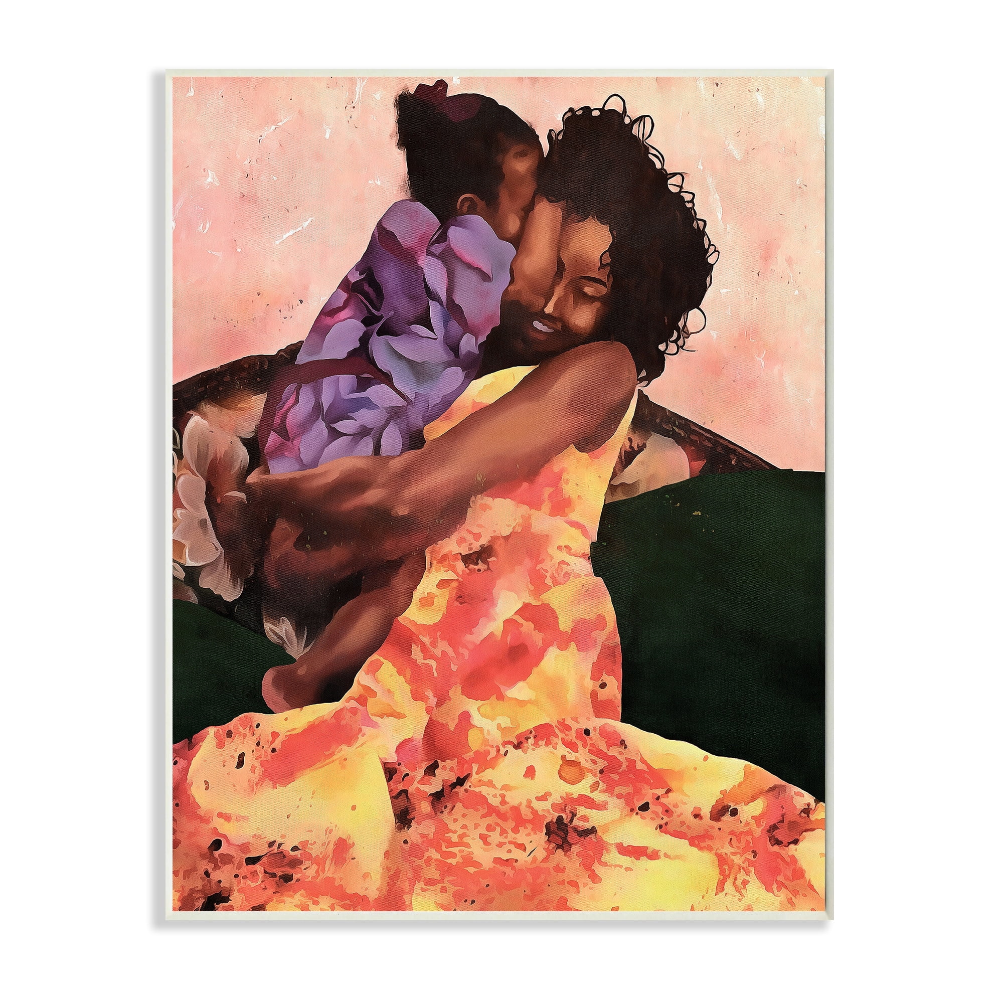 Stupell Industries Motherly Hug Loving Family Daughter Moment Novelty Painting Unframed Art Print Wall Art, 10 x 15