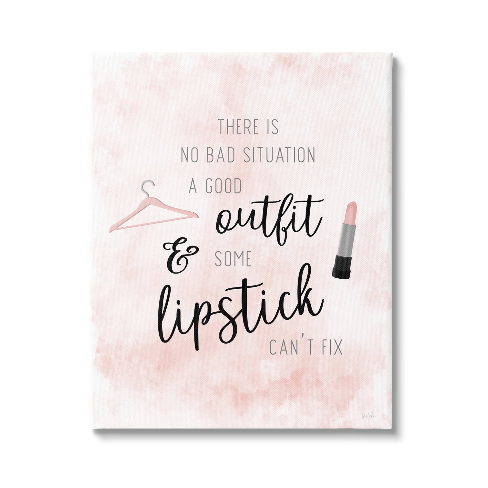 Stupell Industries Motivating Style Quote Glam Fashion Makeup Typography Graphic Art Gallery Wrapped Canvas Print Wall Art, Design by Natalie Carpentieri