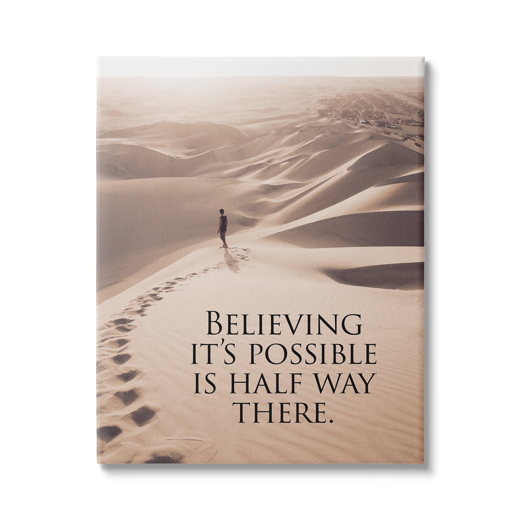 Stupell Industries Motivational Believe It's Possible Landscape Painting Gallery Wrapped Canvas Art Print Wall Art, 24 x 30