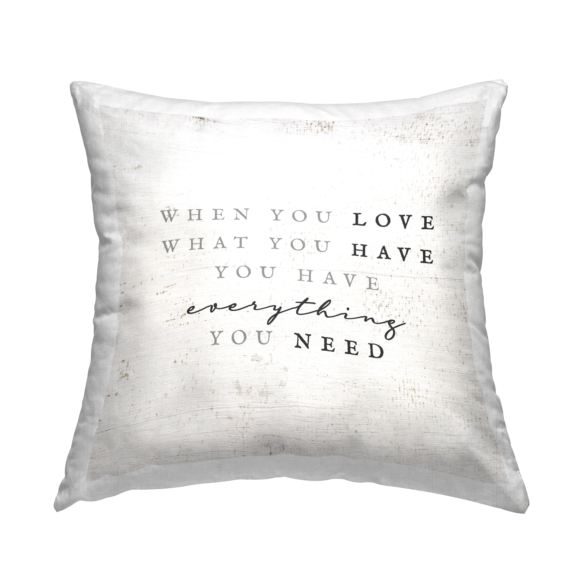 Stupell Industries Motivational Birch Pattern Love Phrase Design by Daphne Polselli Throw Pillow