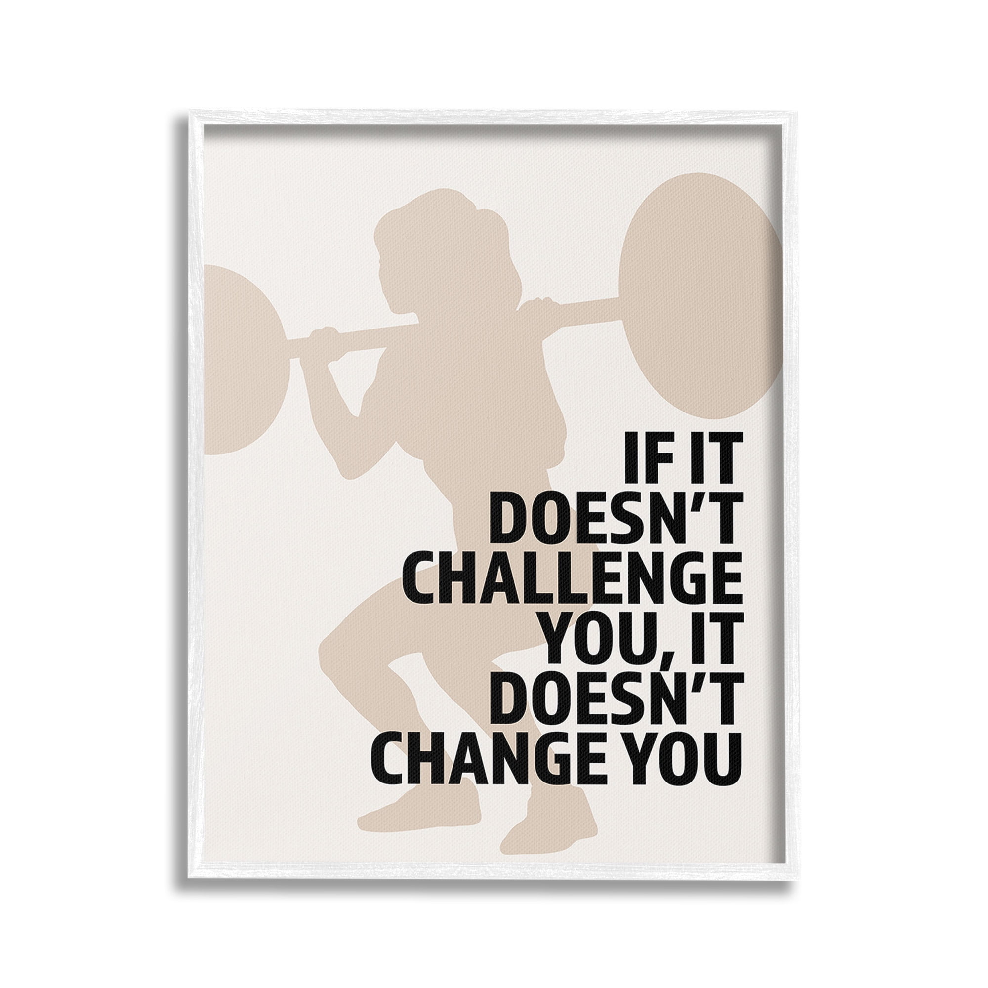 Stupell Industries Motivational Challenge Workout Inspirational Painting White Framed Art Print Wall Art, 24 x 30