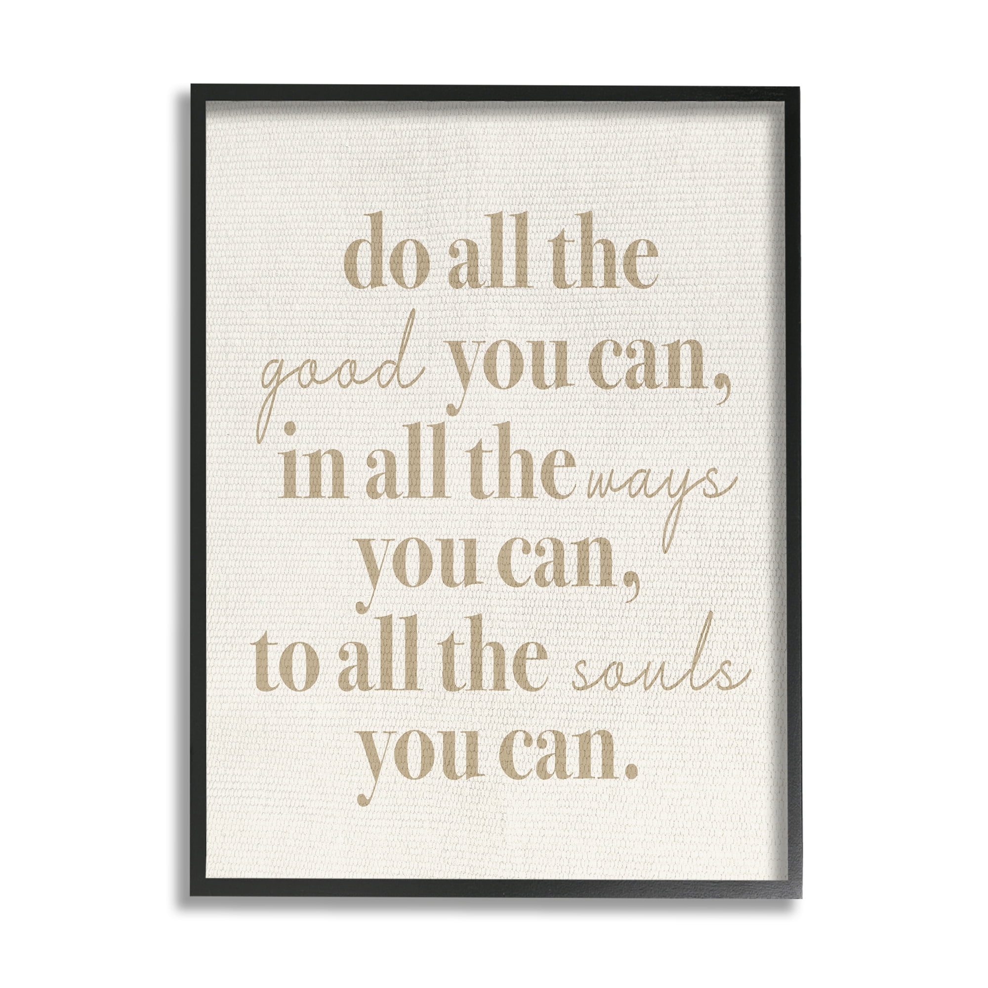 Stupell Industries Motivational Doing Good Phrase Inspirational Painting Black Framed Art Print Wall Art, 24 x 30