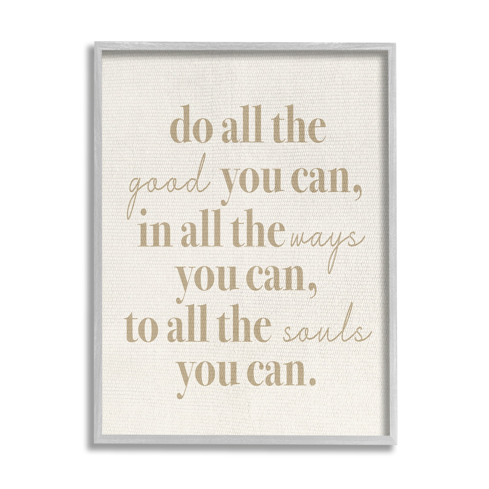 Stupell Industries Motivational Doing Good Phrase Inspirational Painting Gray Framed Art Print Wall Art, 11 x 14
