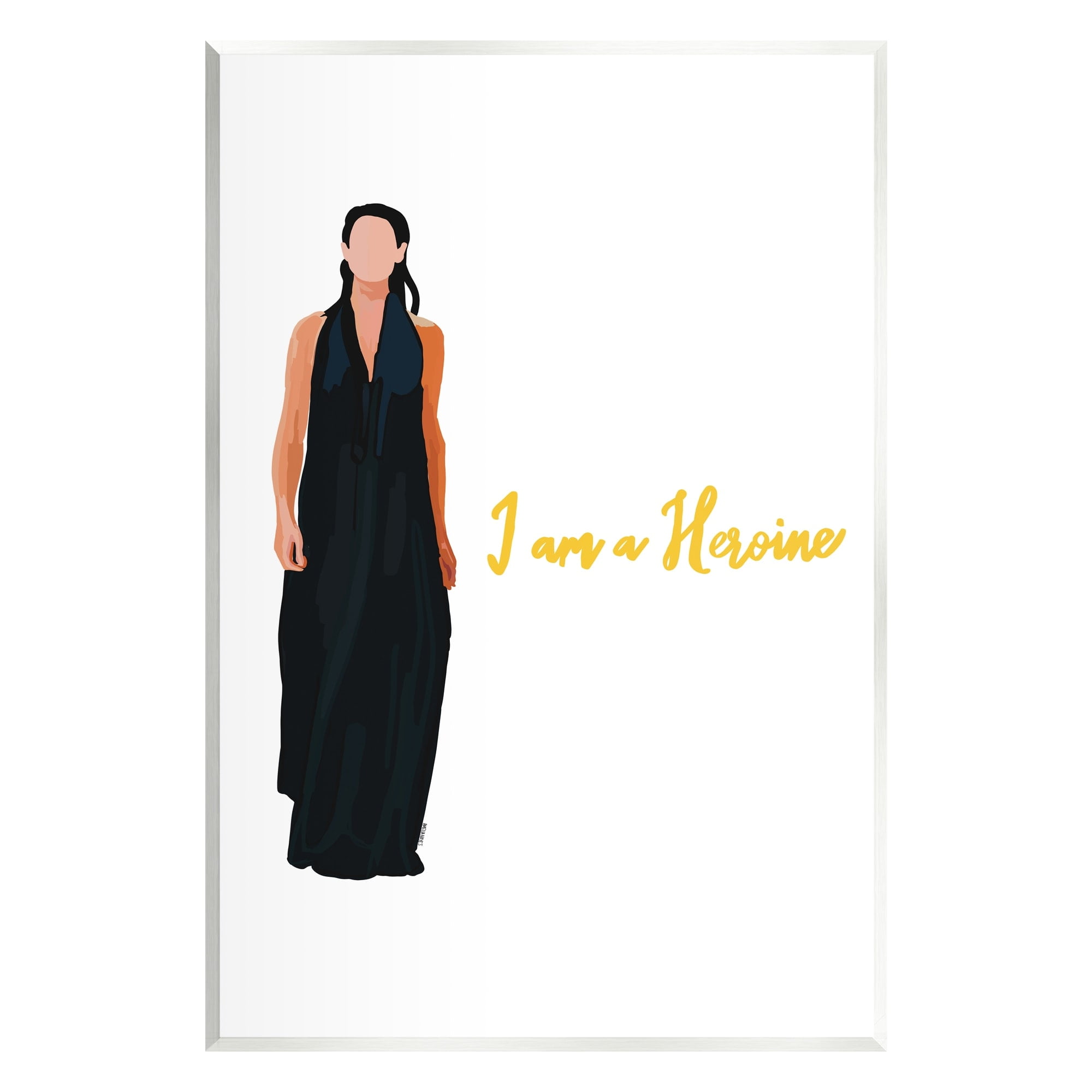 Stupell Industries Motivational Heroine Girl Power Phrase Female Fashion Graphic Art Unframed Art Print Wall Art, Design by Amelia Noyes