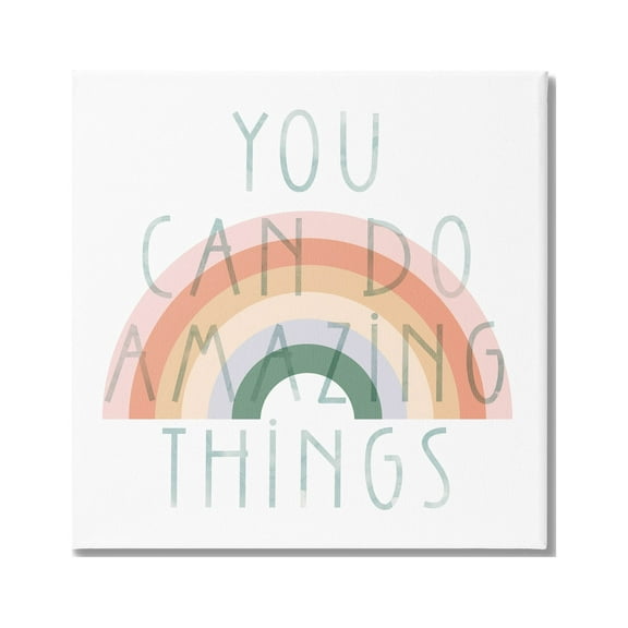 Stupell Industries Motivational Pastel Rainbow Graphic Art Gallery Wrapped Canvas Print Wall Art, Design by Daphne Polselli