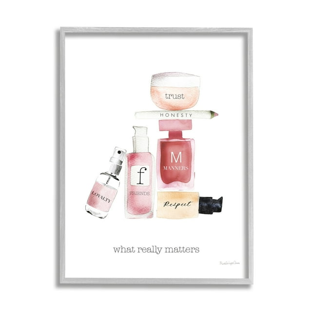 Stupell Industries Motivational Phrase Fashion Cosmetics What Really Matters Quote, 24 x 30, Design by Mercedes Lopez Charro