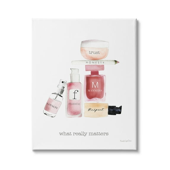Stupell Industries Motivational Phrase Fashion Cosmetics What Really Matters Quote, 36 x 48, Design by Mercedes Lopez Charro