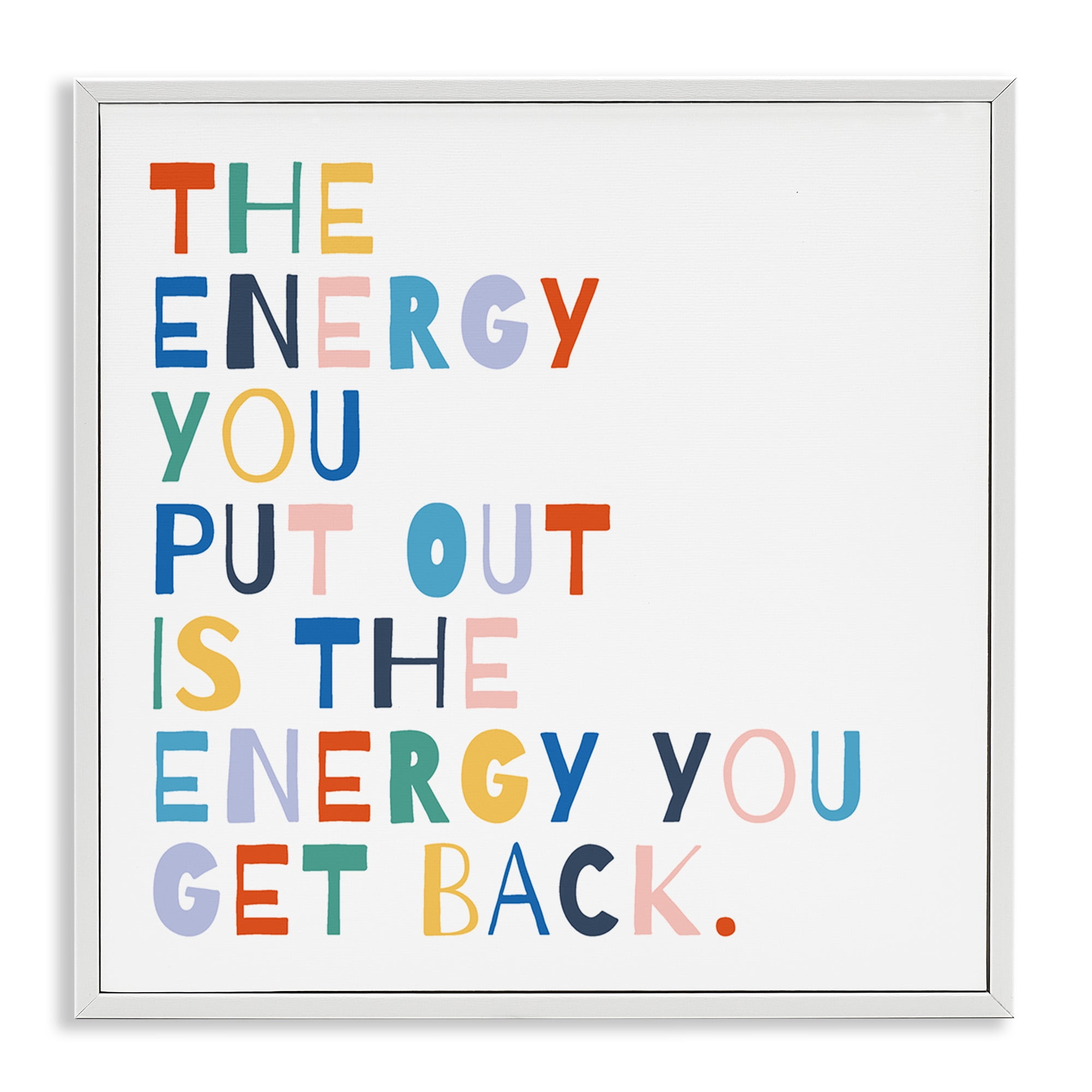 Stupell Industries Motivational Rainbow Phrase Inspirational Painting White Framed Art Print Wall Art, 17 x 17