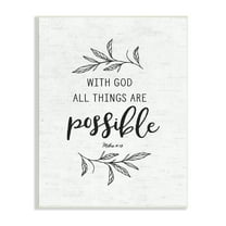 Stupell Industries Motivational Scripture Verse Phrase Botanical Leaf Sprigs Graphic Art Unframed Art Print Wall Art, Design by Lettered and Lined