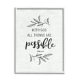 thumbnail image 1 of Stupell Industries Motivational Scripture Verse Phrase Botanical Leaf Sprigs Graphic Art White Framed Art Print Wall Art, Design by Lettered and Lined, 1 of 7