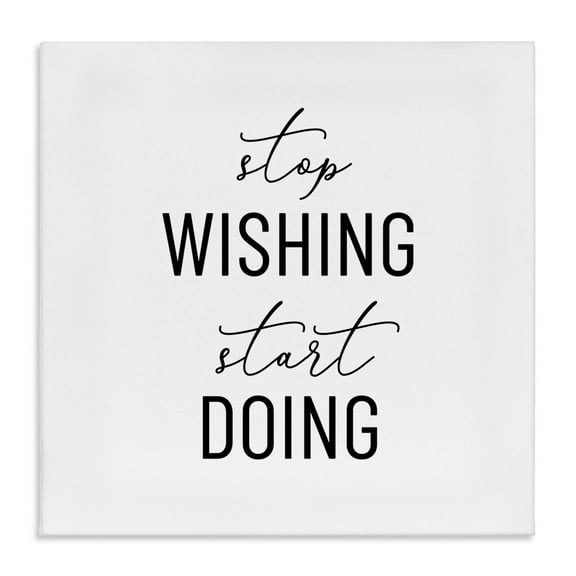 Stupell Industries Motivational Start Doing Text & Numbers Painting Wrapped Canvas Art Print Wall Art, 17 x 17