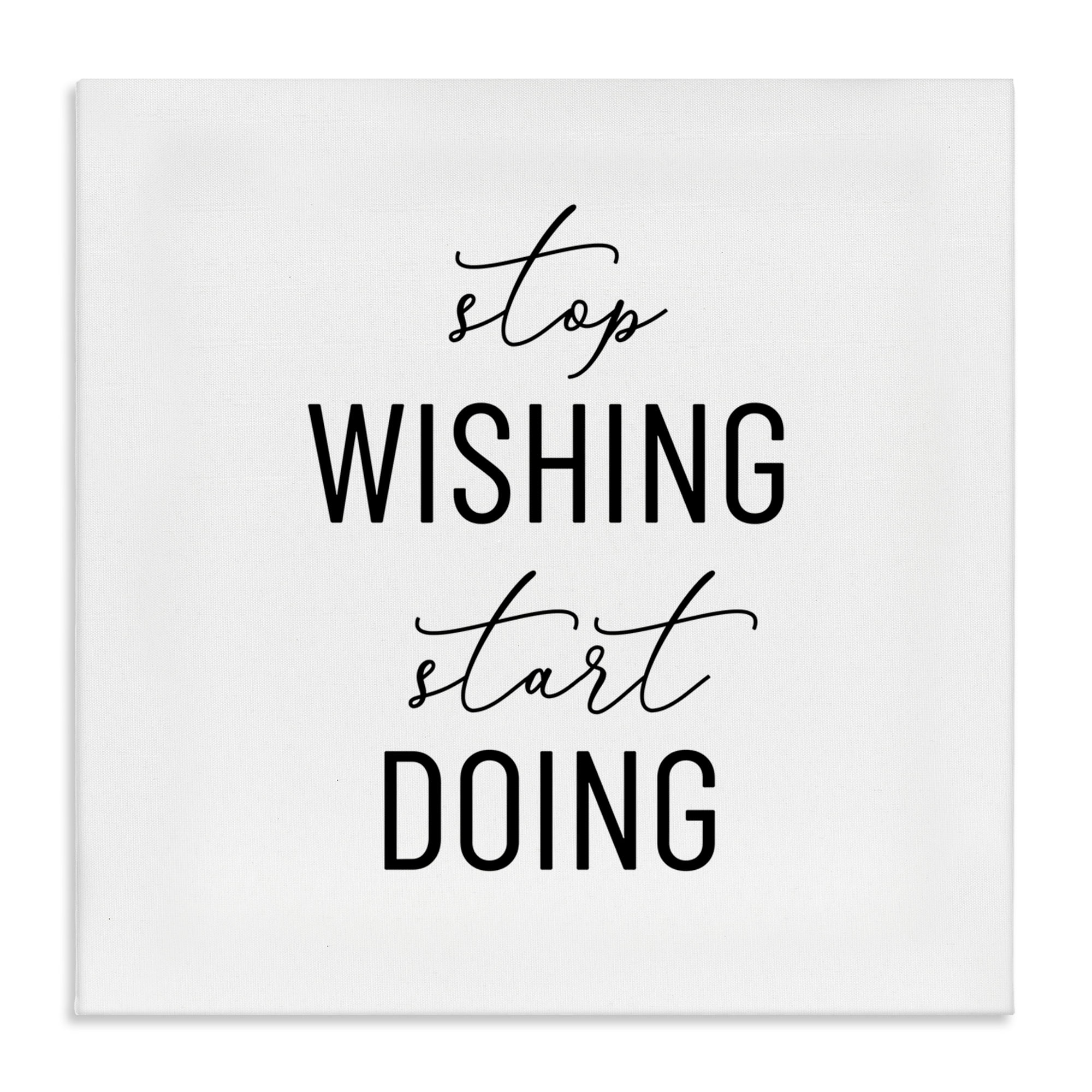 Stupell Industries Motivational Start Doing Text & Numbers Painting Wrapped Canvas Art Print Wall Art, 24 x 24