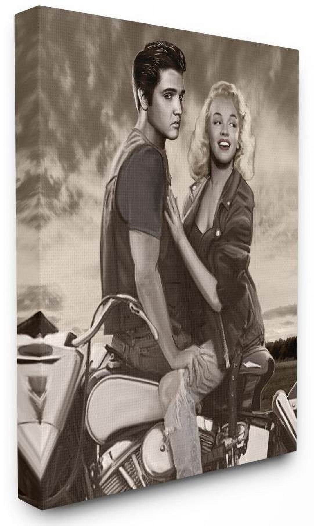 Stupell Industries Motorcycle Ride Vintage Hollywood Movie Star Classic Illustration Canvas Wall Art by Jadei Graphics